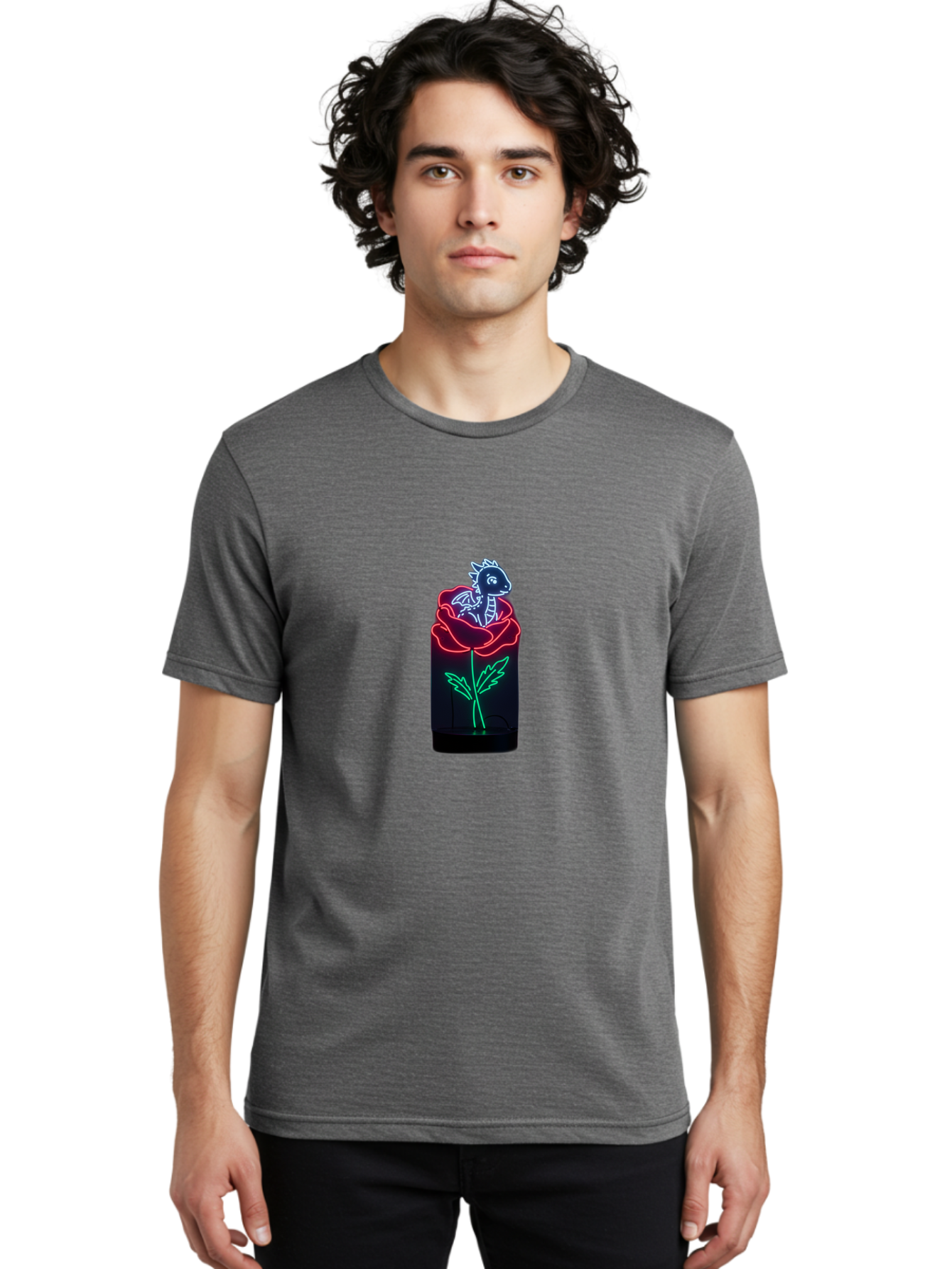 Dragon-In-Rose-3 Men'S Graphic Tee, 100% Cotton, Comfortable Casual Summer Wear, Machine Washable, Vintage Camera, Old Camera, Antique Camera, Black Camera, Classic Photography, Photography Equipment, Nostalgic Device, Film Camera, Camera Art Baj450
