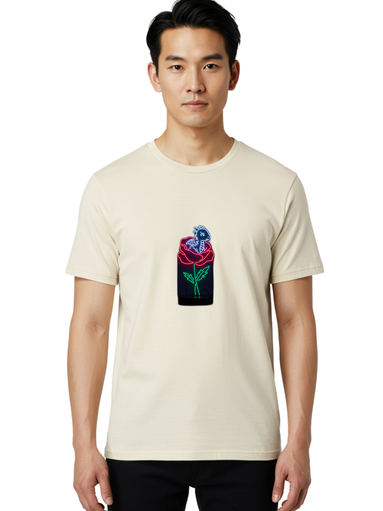 Dragon-In-Rose-3 Men'S Graphic Tee, 100% Cotton, Comfortable Casual Summer Wear, Machine Washable, Vintage Camera, Old Camera, Antique Camera, Black Camera, Classic Photography, Photography Equipment, Nostalgic Device, Film Camera, Camera Art Baj450