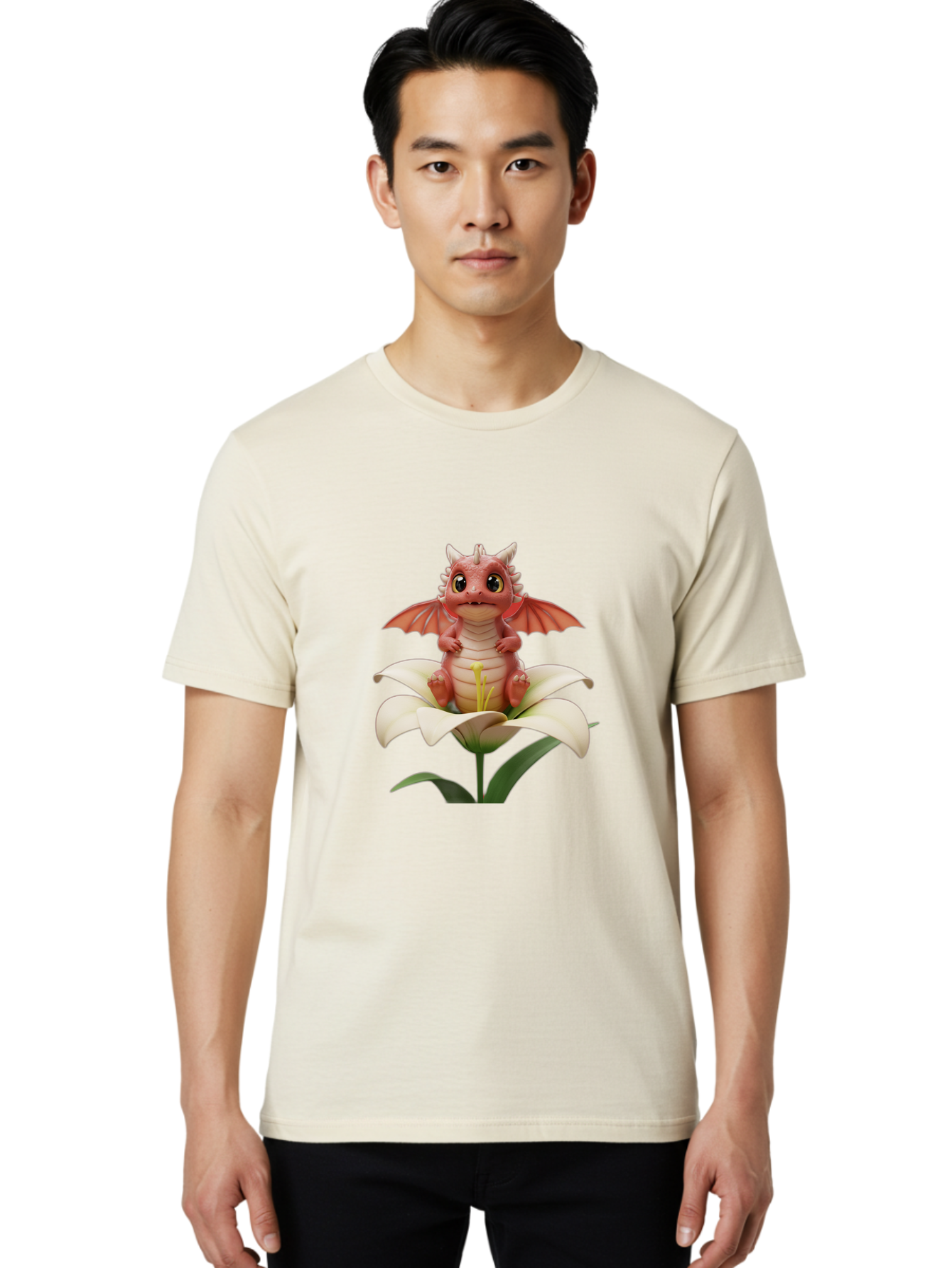 Dragon-On-Flower-1 Men'S Graphic Tee, 100% Cotton, Comfortable Casual Summer Wear, Machine Washable, Vintage Camera, Old Camera, Antique Camera, Black Camera, Classic Photography, Photography Equipment, Nostalgic Device, Film Camera, Baj453