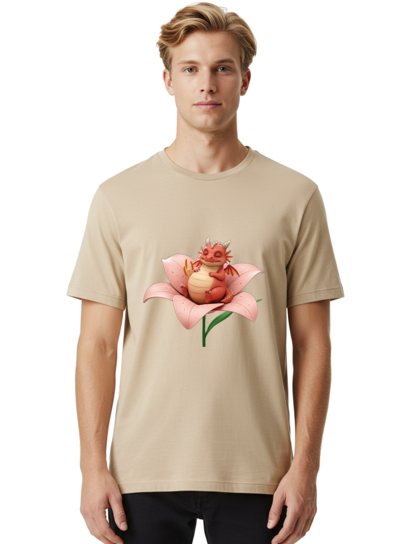 Dragon-On-Flower-2 Men'S Graphic Tee, 100% Cotton, Comfortable Casual Summer Wear, Machine Washable, Vintage Camera, Old Camera, Antique Camera, Black Camera, Classic Photography, Photography Equipment, Nostalgic Device, Film Camera, Baj454