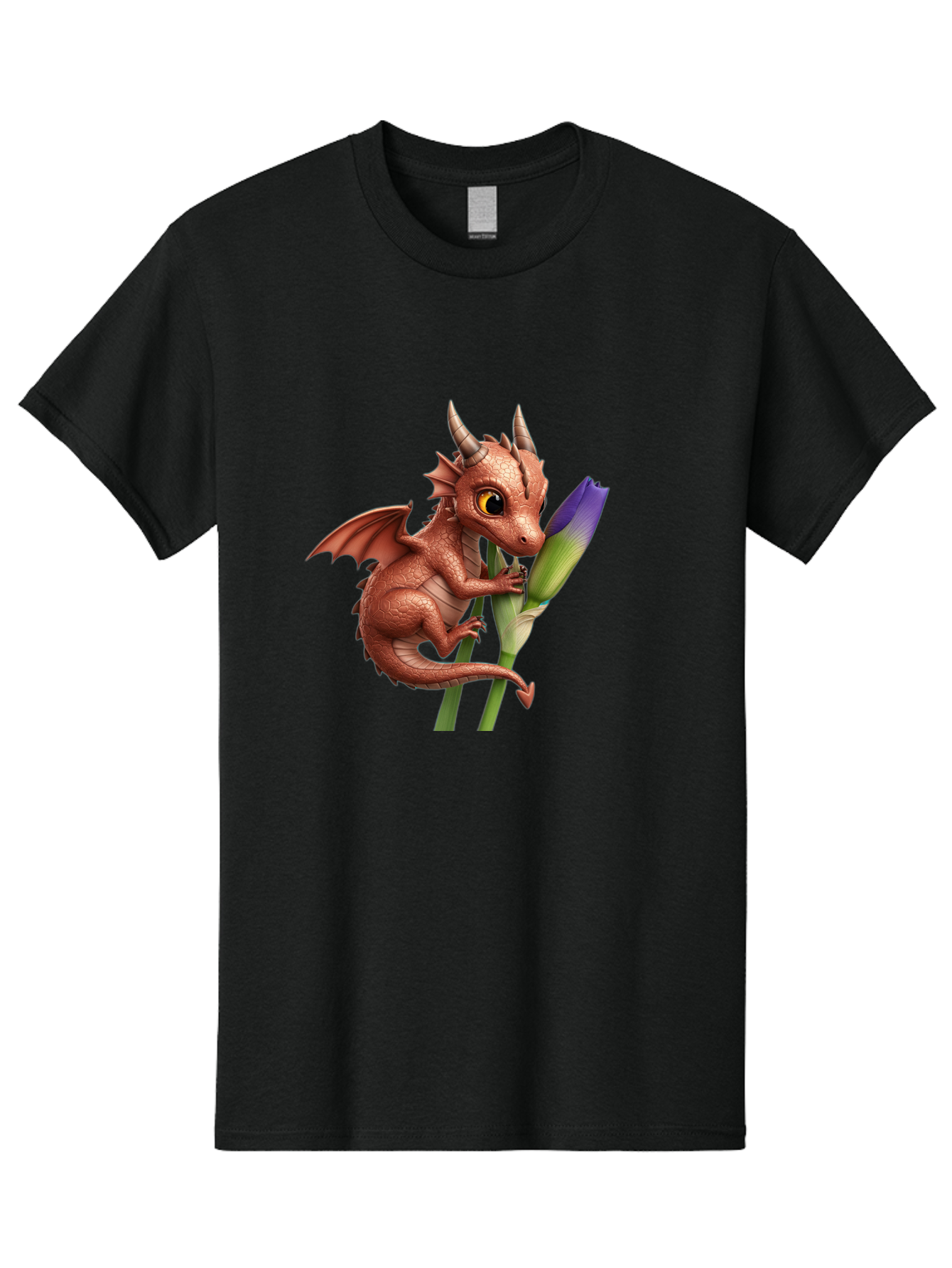 Dragon-With-Purple-Flower Men'S Graphic Tee, 100% Cotton, Comfortable Casual Summer Wear, Machine Washable, Vintage Camera, Old Camera, Antique Camera, Black Camera, Classic Photography, Photography Equipment, Nostalgic Device, Film Camera, Baj459