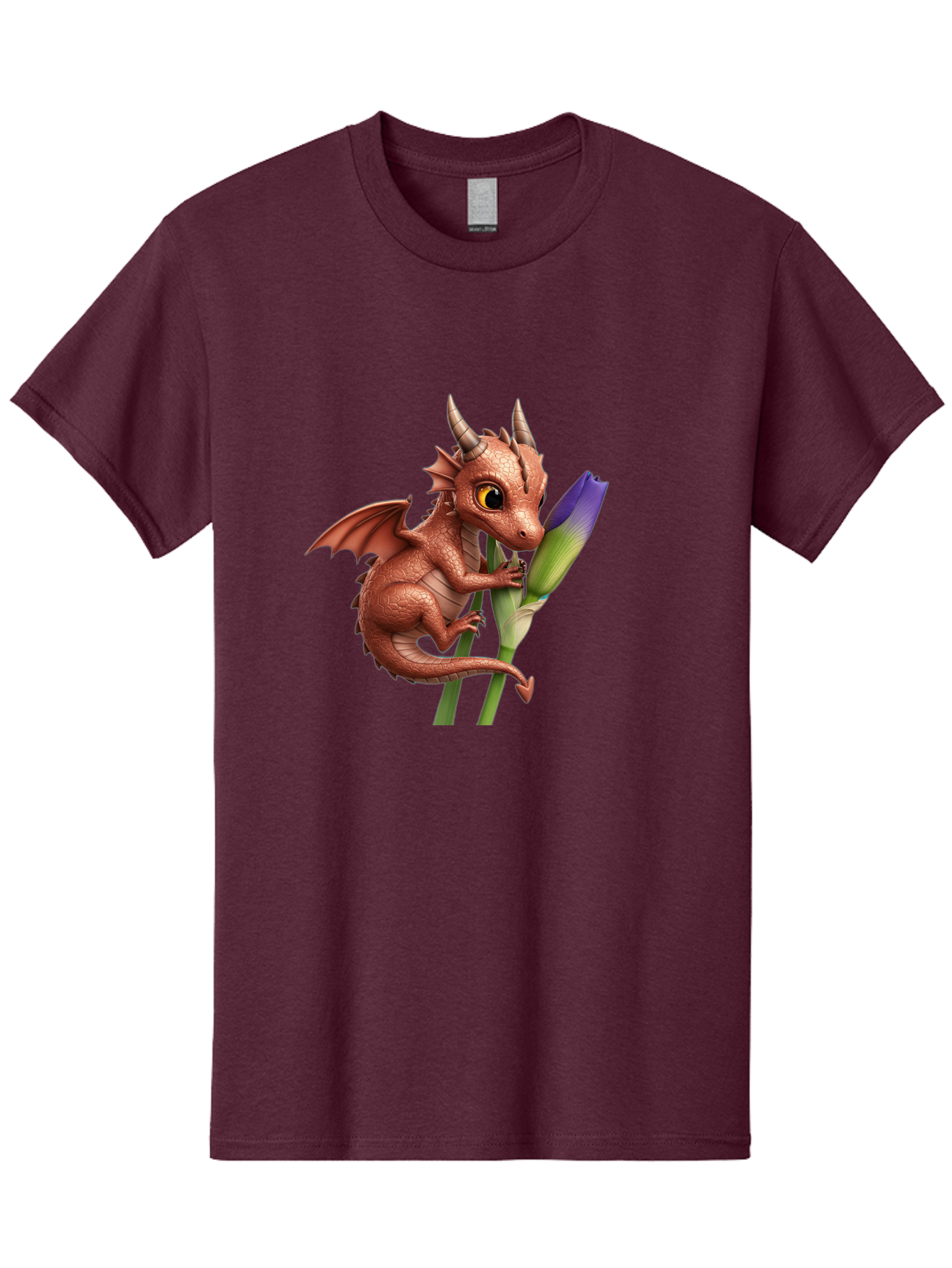 Dragon-With-Purple-Flower Men'S Graphic Tee, 100% Cotton, Comfortable Casual Summer Wear, Machine Washable, Vintage Camera, Old Camera, Antique Camera, Black Camera, Classic Photography, Photography Equipment, Nostalgic Device, Film Camera, Baj459