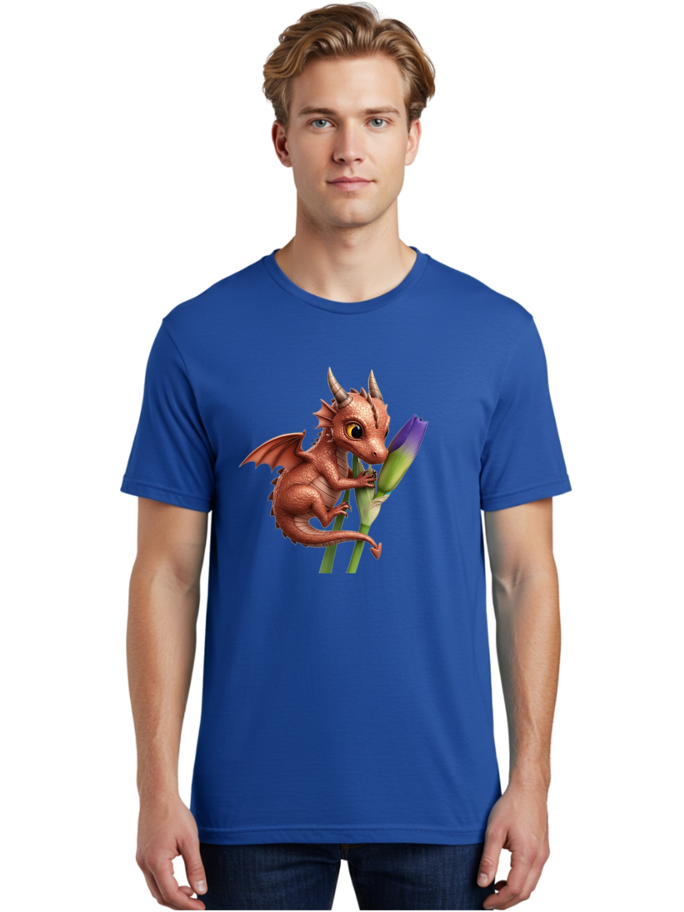 Dragon-With-Purple-Flower Men'S Graphic Tee, 100% Cotton, Comfortable Casual Summer Wear, Machine Washable, Vintage Camera, Old Camera, Antique Camera, Black Camera, Classic Photography, Photography Equipment, Nostalgic Device, Film Camera, Baj459
