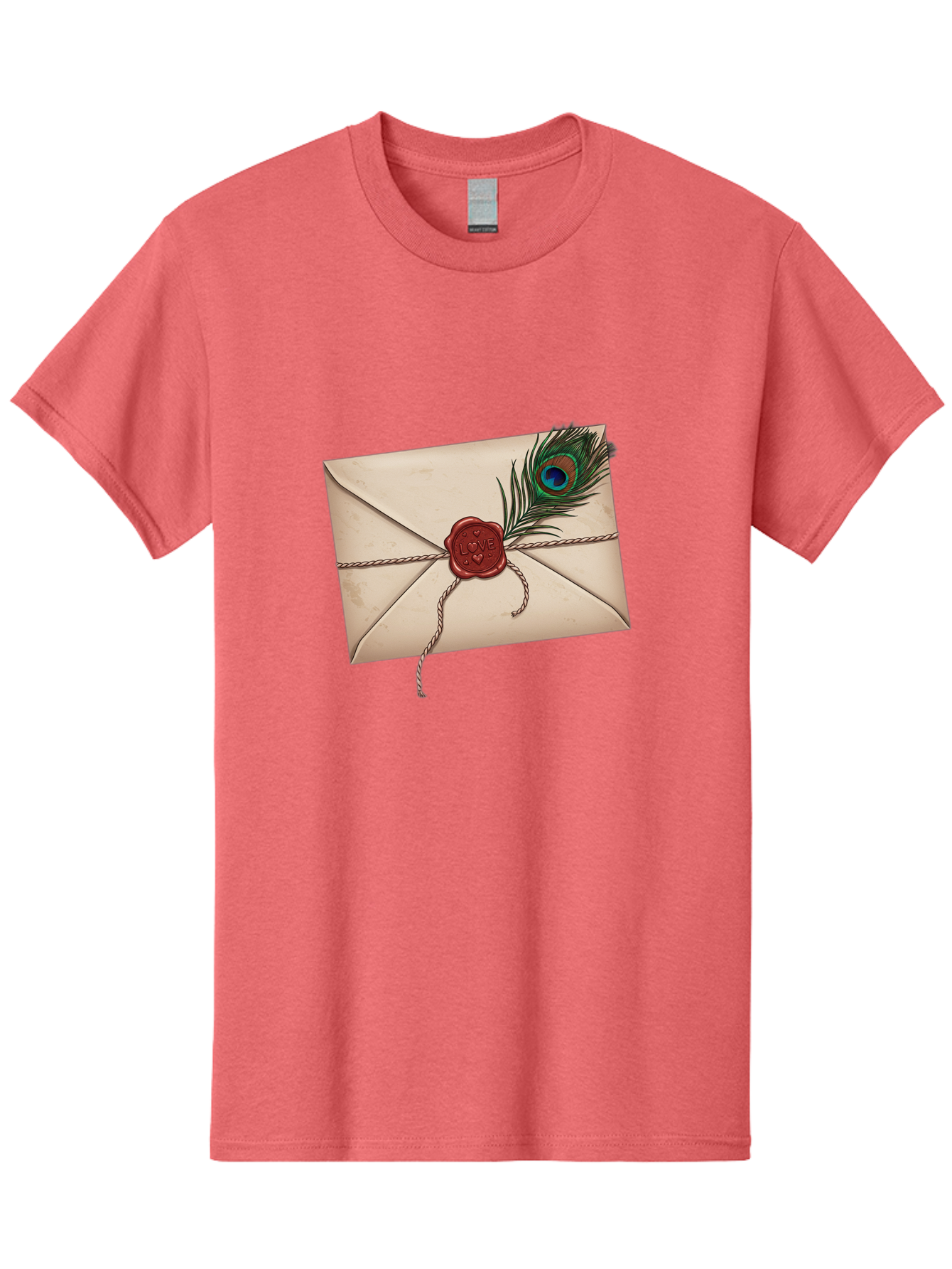 Envelope-With-Peacock-Feather-1 Men'S Graphic Tee, 100% Cotton, Comfortable Casual Summer Wear, Machine Washable, Vintage Camera, Old Camera, Antique Camera, Black Camera, Classic Photography, Photography Equipment, Nostalgic Device, Baj463