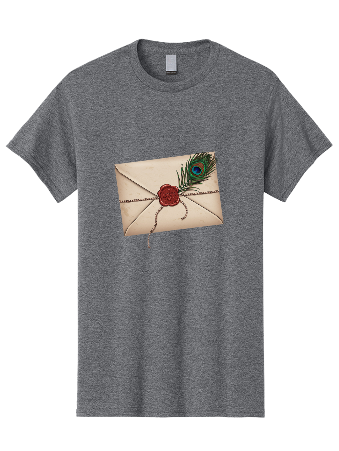 Envelope-With-Peacock-Feather-1 Men'S Graphic Tee, 100% Cotton, Comfortable Casual Summer Wear, Machine Washable, Vintage Camera, Old Camera, Antique Camera, Black Camera, Classic Photography, Photography Equipment, Nostalgic Device, Baj463