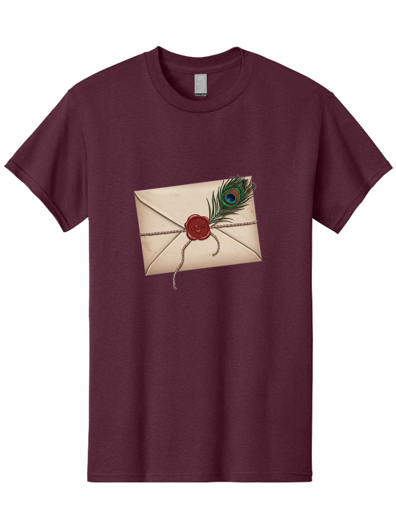 Envelope-With-Peacock-Feather-1 Men'S Graphic Tee, 100% Cotton, Comfortable Casual Summer Wear, Machine Washable, Vintage Camera, Old Camera, Antique Camera, Black Camera, Classic Photography, Photography Equipment, Nostalgic Device, Baj463