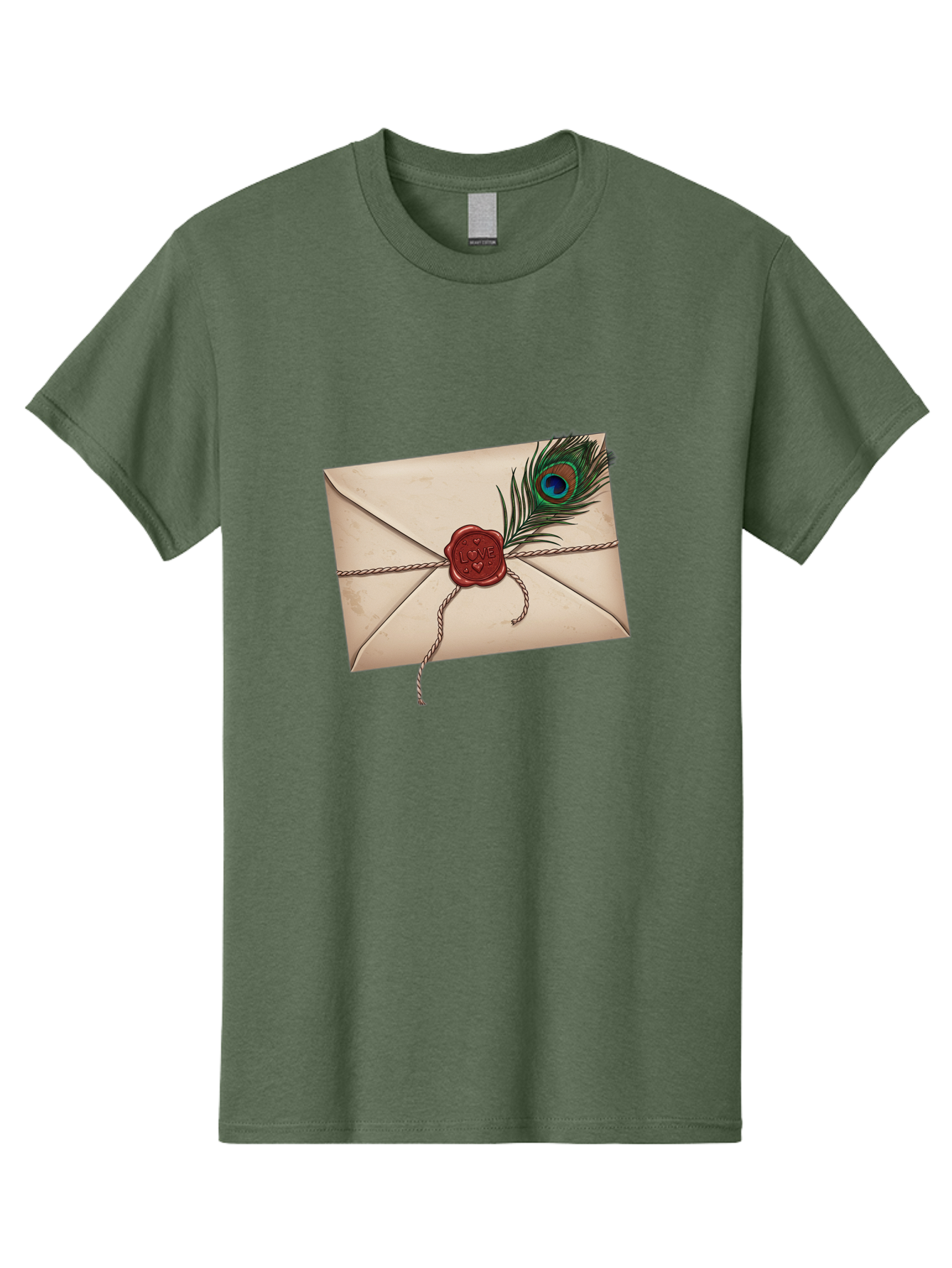 Envelope-With-Peacock-Feather-1 Men'S Graphic Tee, 100% Cotton, Comfortable Casual Summer Wear, Machine Washable, Vintage Camera, Old Camera, Antique Camera, Black Camera, Classic Photography, Photography Equipment, Nostalgic Device, Baj463