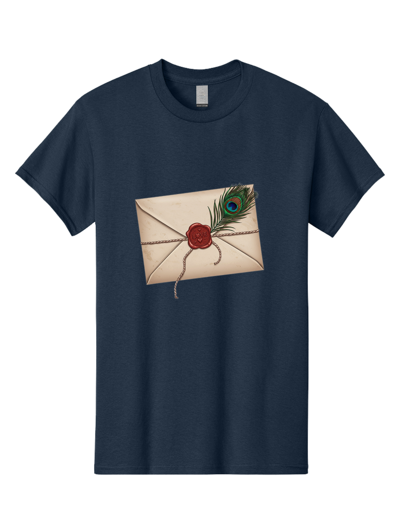Envelope-With-Peacock-Feather-1 Men'S Graphic Tee, 100% Cotton, Comfortable Casual Summer Wear, Machine Washable, Vintage Camera, Old Camera, Antique Camera, Black Camera, Classic Photography, Photography Equipment, Nostalgic Device, Baj463