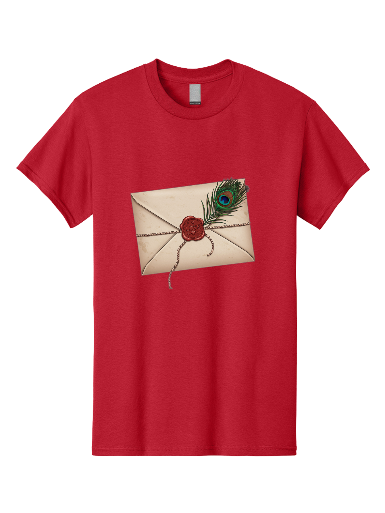 Envelope-With-Peacock-Feather-1 Men'S Graphic Tee, 100% Cotton, Comfortable Casual Summer Wear, Machine Washable, Vintage Camera, Old Camera, Antique Camera, Black Camera, Classic Photography, Photography Equipment, Nostalgic Device, Baj463