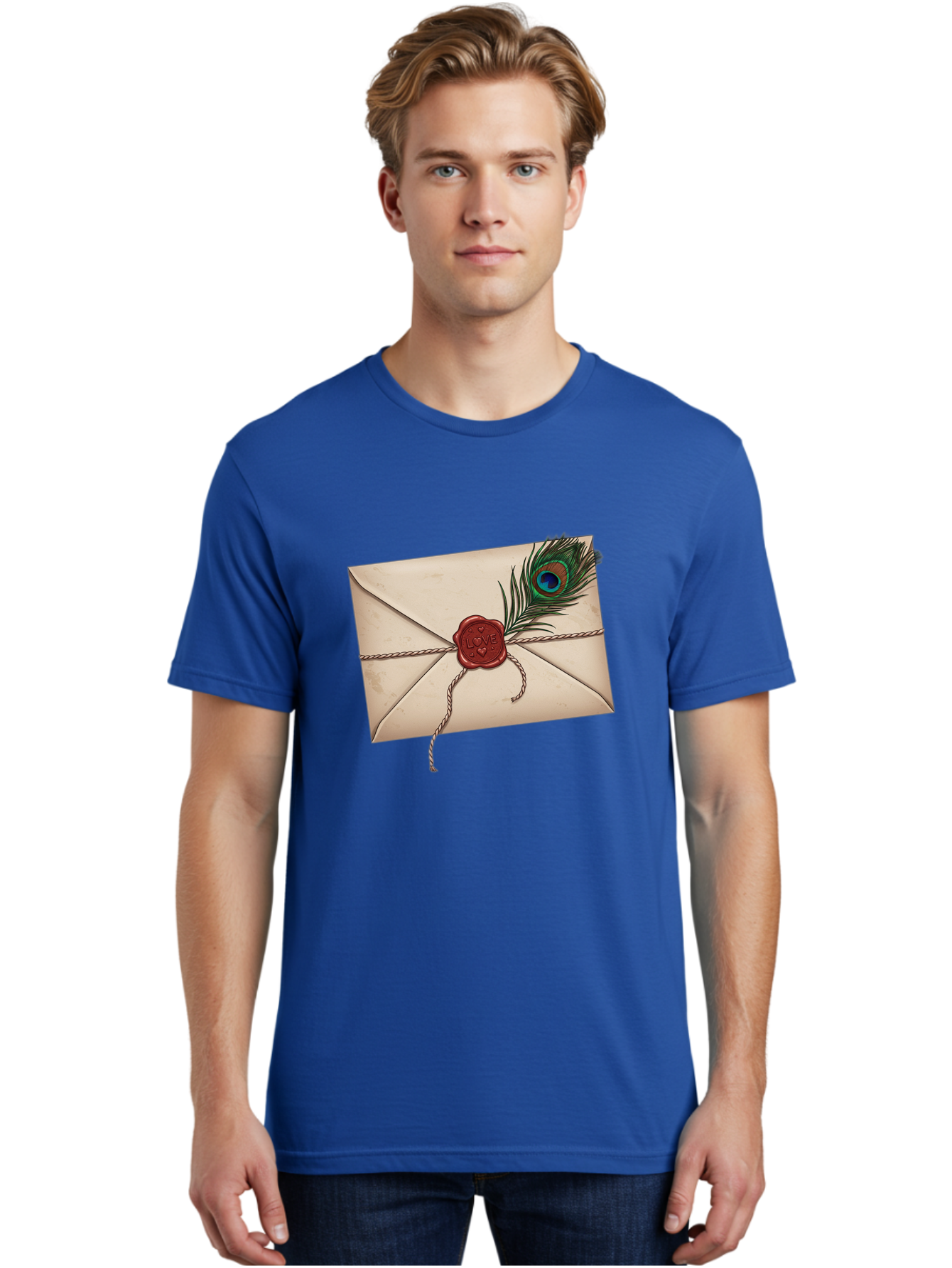 Envelope-With-Peacock-Feather-1 Men'S Graphic Tee, 100% Cotton, Comfortable Casual Summer Wear, Machine Washable, Vintage Camera, Old Camera, Antique Camera, Black Camera, Classic Photography, Photography Equipment, Nostalgic Device, Baj463