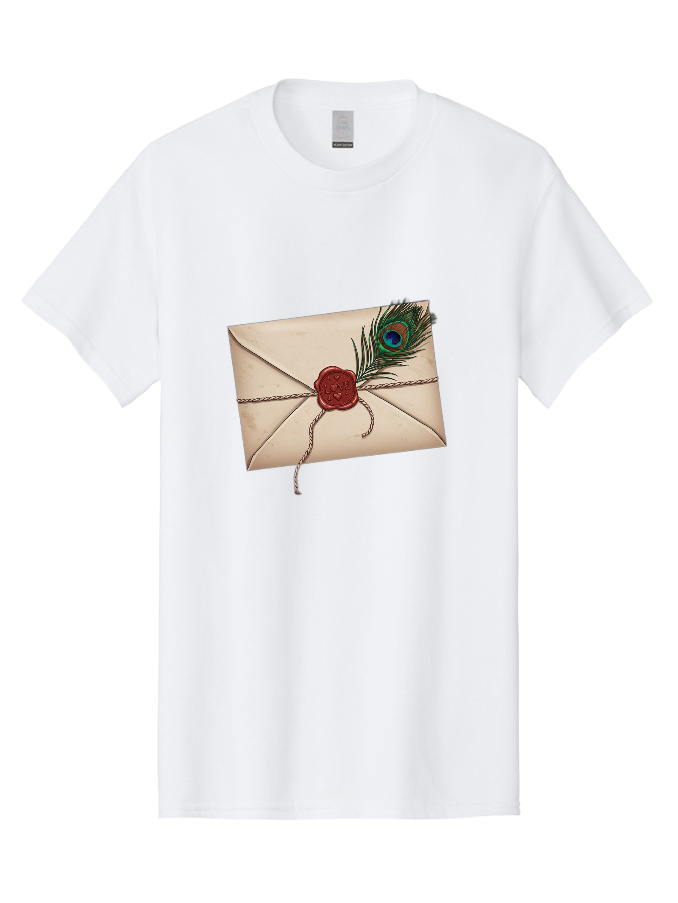 Envelope-With-Peacock-Feather-1 Men'S Graphic Tee, 100% Cotton, Comfortable Casual Summer Wear, Machine Washable, Vintage Camera, Old Camera, Antique Camera, Black Camera, Classic Photography, Photography Equipment, Nostalgic Device, Baj463