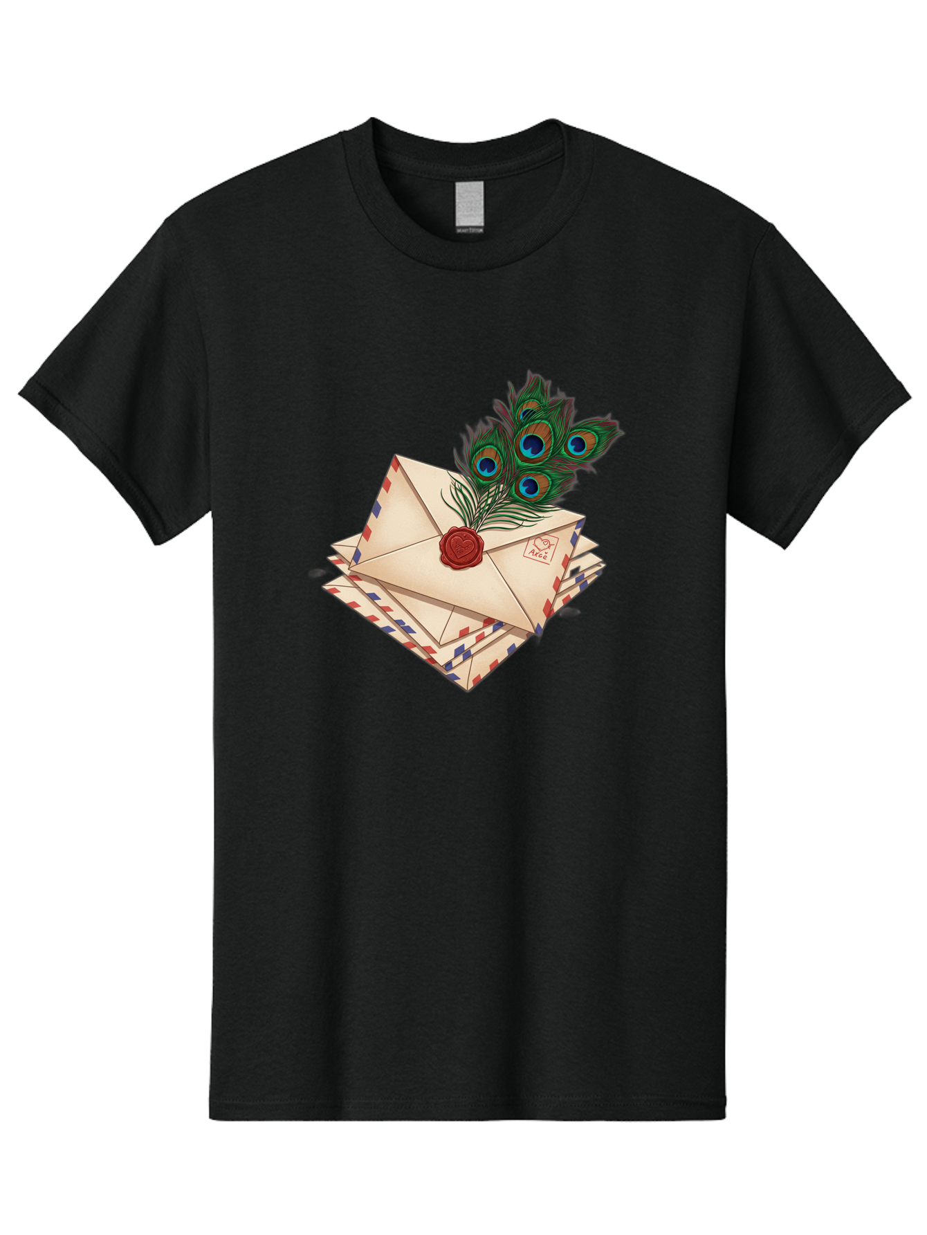 Envelope-With-Peacock-Feather Men'S Graphic Tee, 100% Cotton, Comfortable Casual Summer Wear, Machine Washable, Vintage Camera, Old Camera, Antique Camera, Black Camera, Classic Photography, Photography Equipment, Nostalgic Device, Baj464