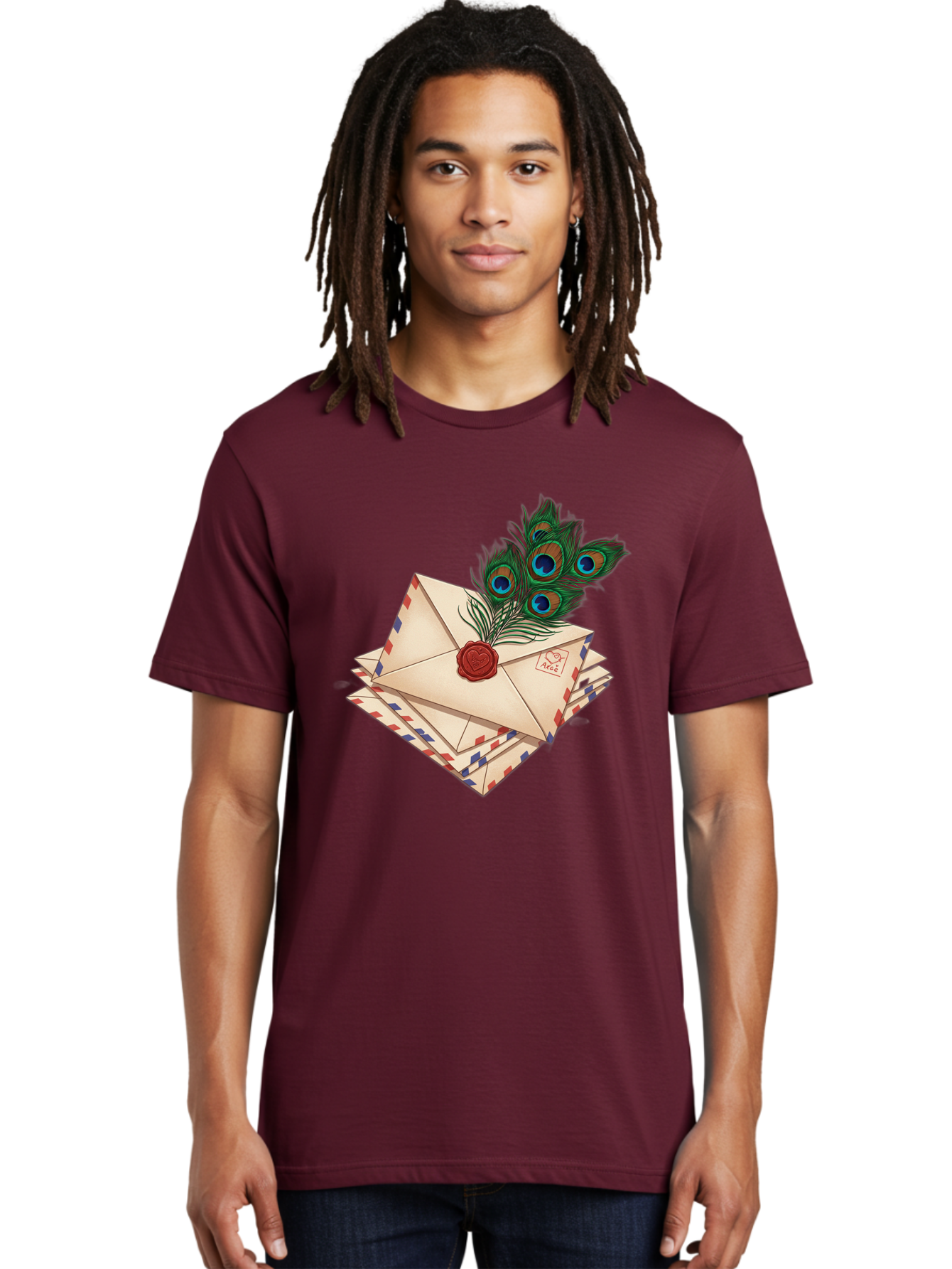 Envelope-With-Peacock-Feather Men'S Graphic Tee, 100% Cotton, Comfortable Casual Summer Wear, Machine Washable, Vintage Camera, Old Camera, Antique Camera, Black Camera, Classic Photography, Photography Equipment, Nostalgic Device, Baj464
