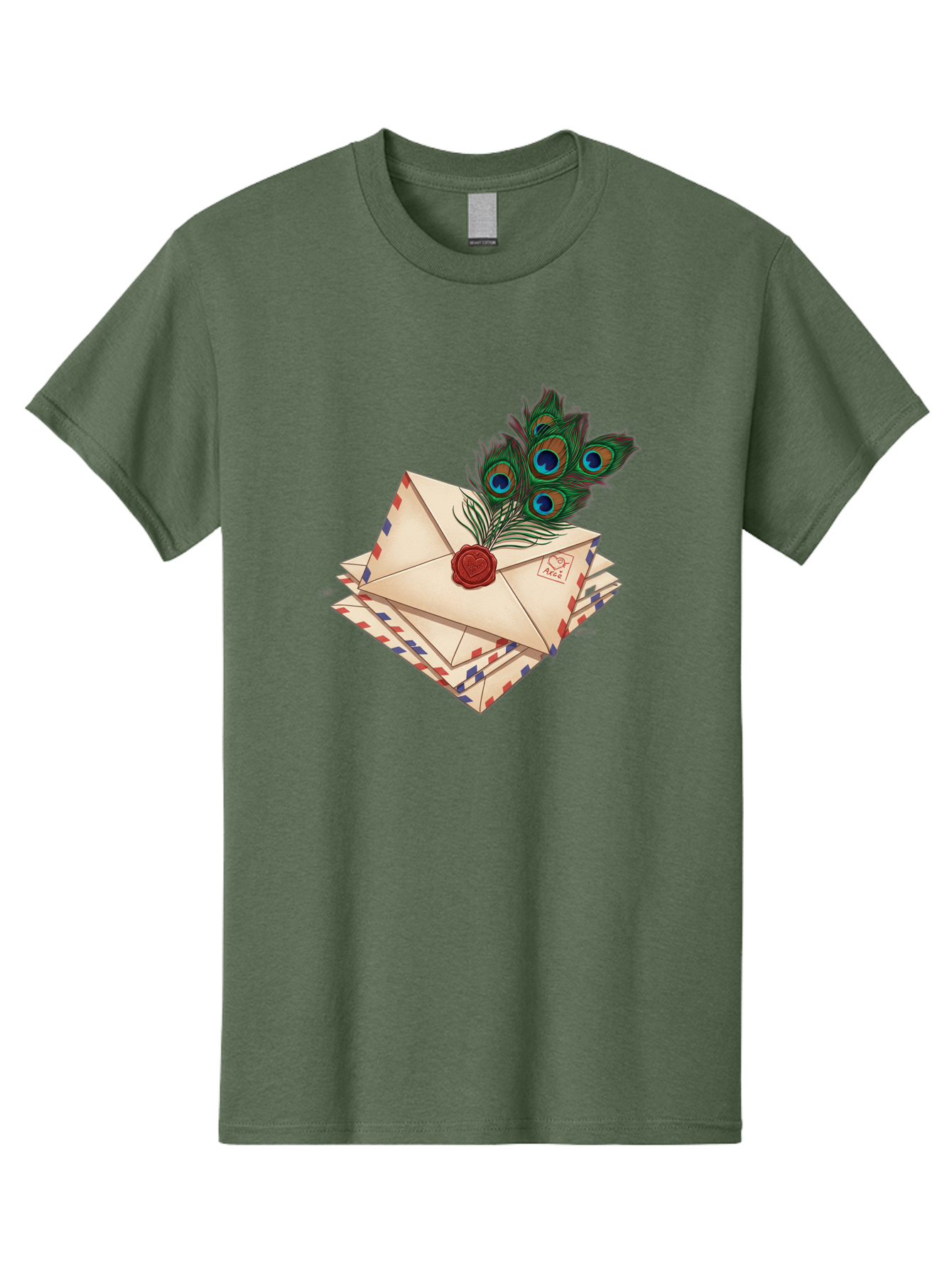 Envelope-With-Peacock-Feather Men'S Graphic Tee, 100% Cotton, Comfortable Casual Summer Wear, Machine Washable, Vintage Camera, Old Camera, Antique Camera, Black Camera, Classic Photography, Photography Equipment, Nostalgic Device, Baj464