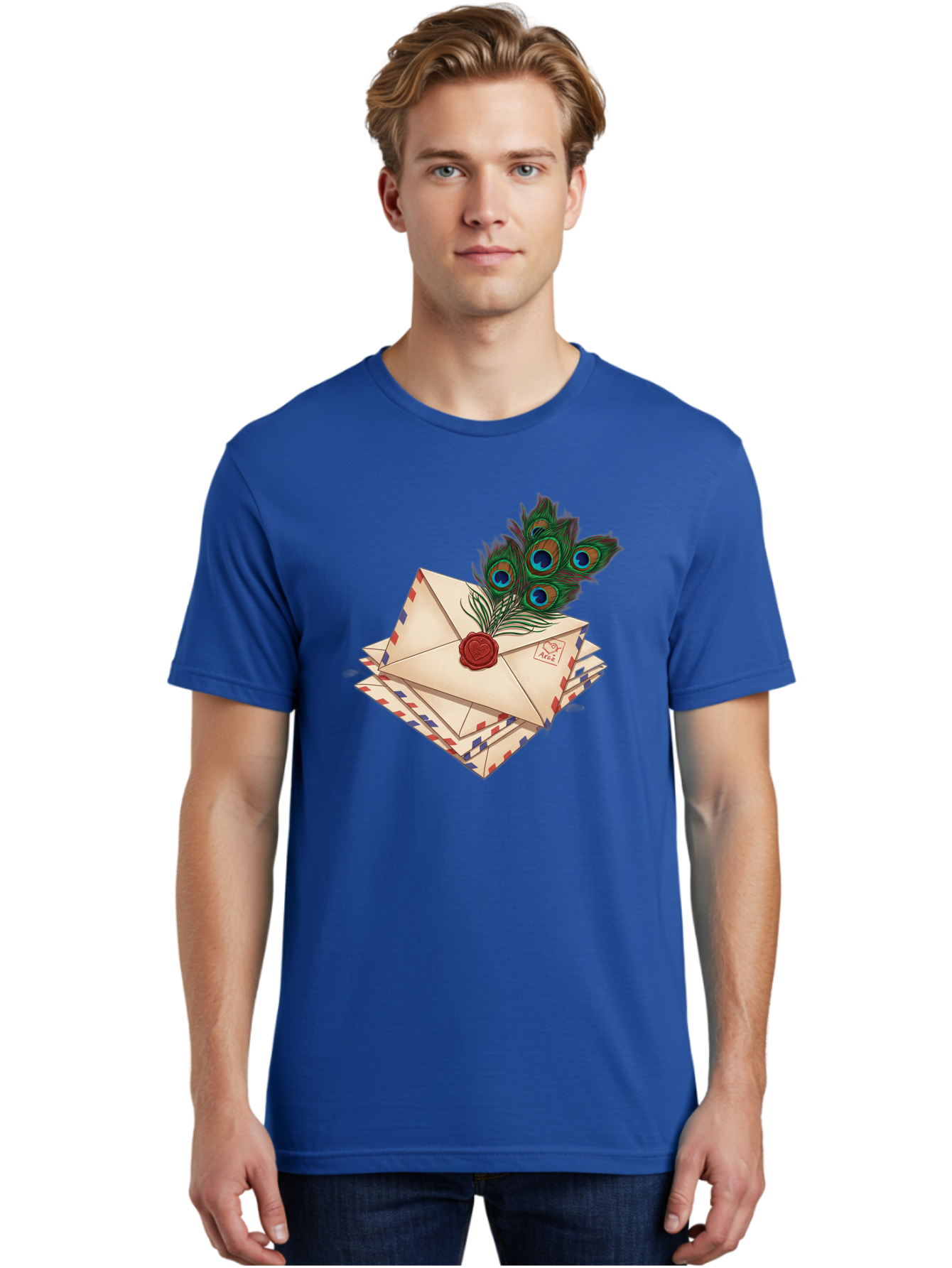Envelope-With-Peacock-Feather Men'S Graphic Tee, 100% Cotton, Comfortable Casual Summer Wear, Machine Washable, Vintage Camera, Old Camera, Antique Camera, Black Camera, Classic Photography, Photography Equipment, Nostalgic Device, Baj464