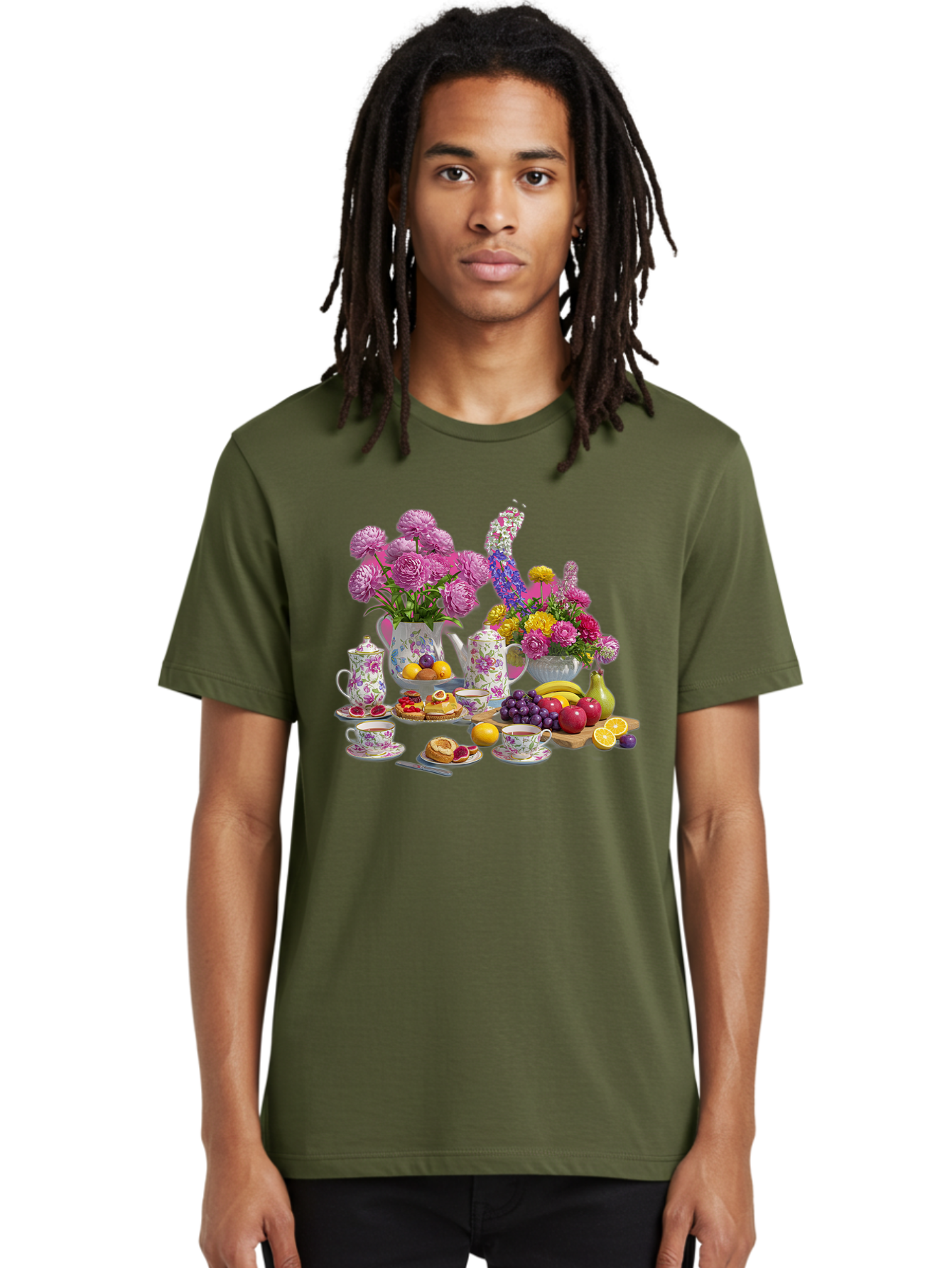 Floral-Tea-Party Men'S Graphic Tee, 100% Cotton, Comfortable Casual Summer Wear, Machine Washable, Vintage Camera, Old Camera, Antique Camera, Black Camera, Classic Photography, Photography Equipment, Nostalgic Device, Film Camera, Camera Art Baj466