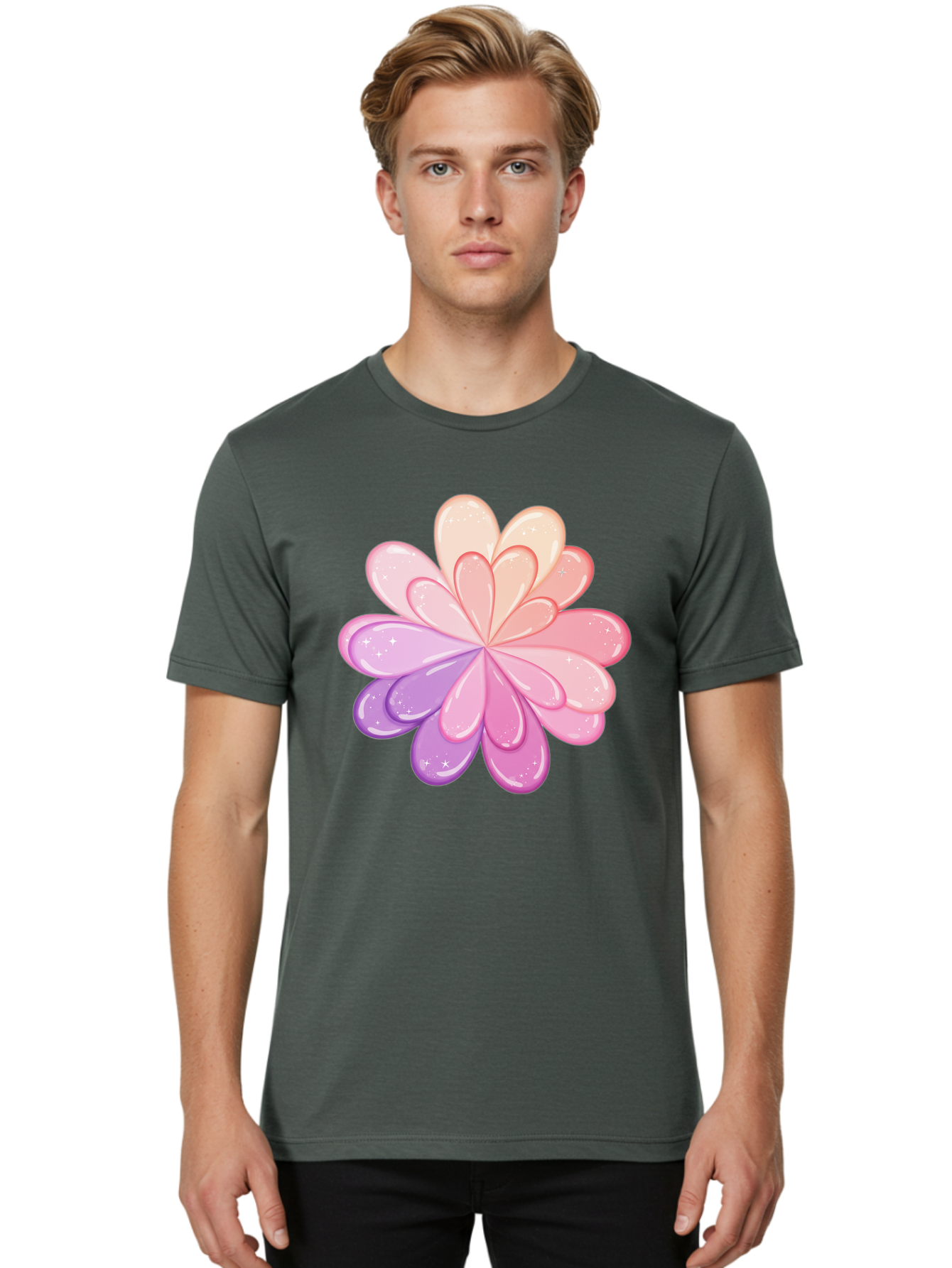 Flower-1 Men'S Graphic Tee, 100% Cotton, Comfortable Casual Summer Wear, Machine Washable, Vintage Camera, Old Camera, Antique Camera, Black Camera, Classic Photography, Photography Equipment, Nostalgic Device, Film Camera, Camera Art Baj467