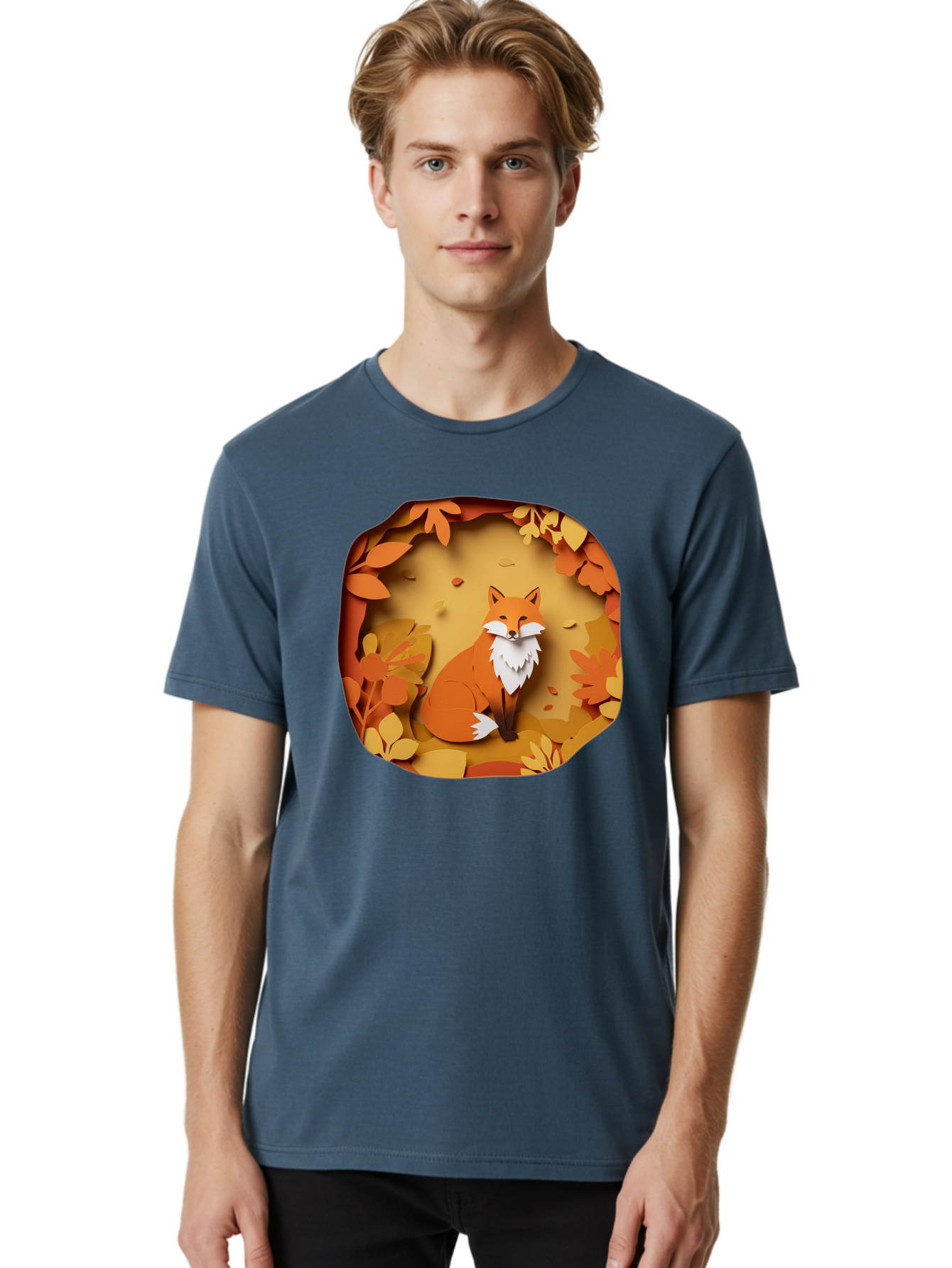 Fox-In-Leaves-1 Men'S Graphic Tee, 100% Cotton, Comfortable Casual Summer Wear, Machine Washable, Vintage Camera, Old Camera, Antique Camera, Black Camera, Classic Photography, Photography Equipment, Nostalgic Device, Film Camera, Camera Art Baj469