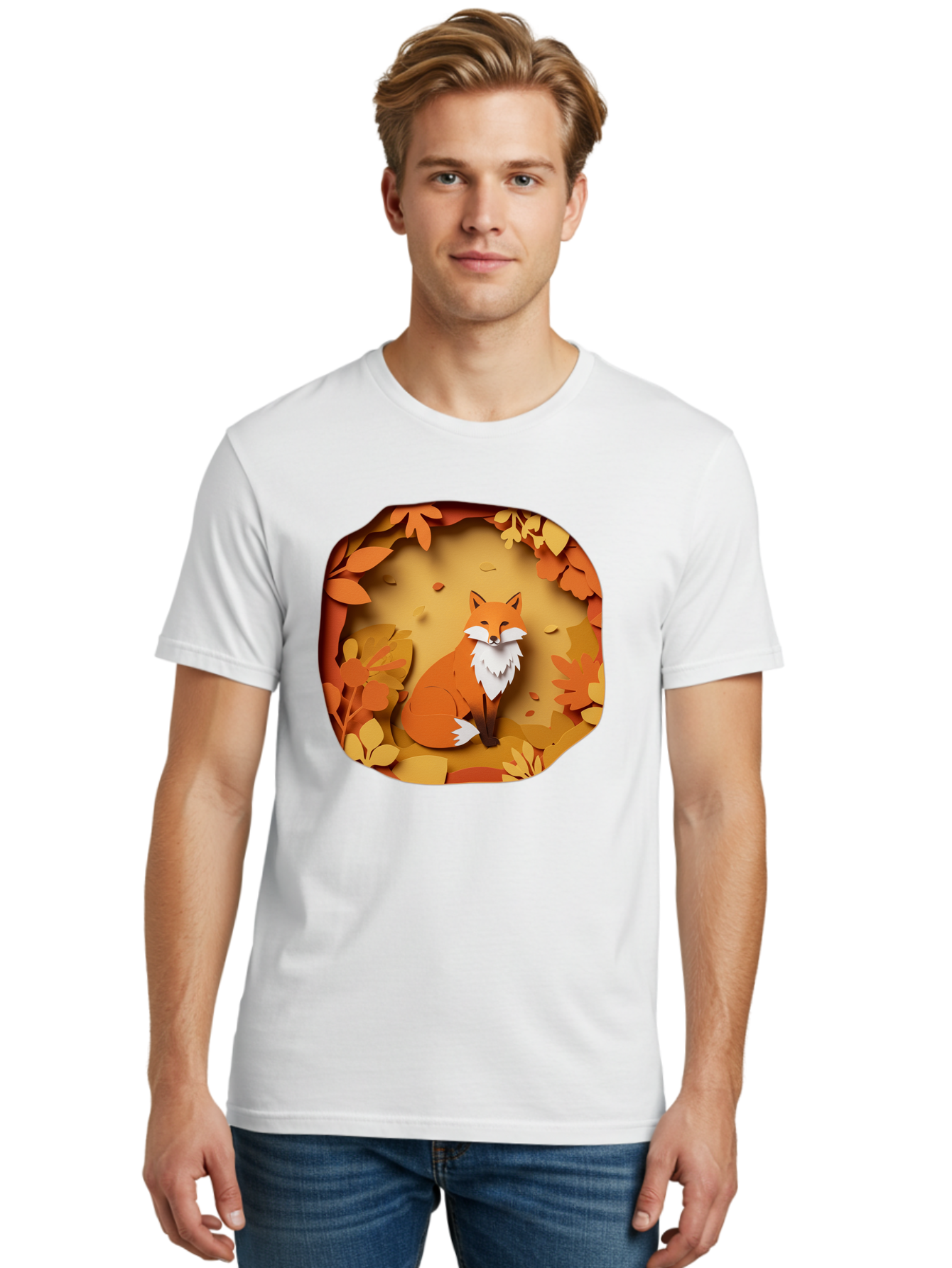 Fox-In-Leaves-1 Men'S Graphic Tee, 100% Cotton, Comfortable Casual Summer Wear, Machine Washable, Vintage Camera, Old Camera, Antique Camera, Black Camera, Classic Photography, Photography Equipment, Nostalgic Device, Film Camera, Camera Art Baj469