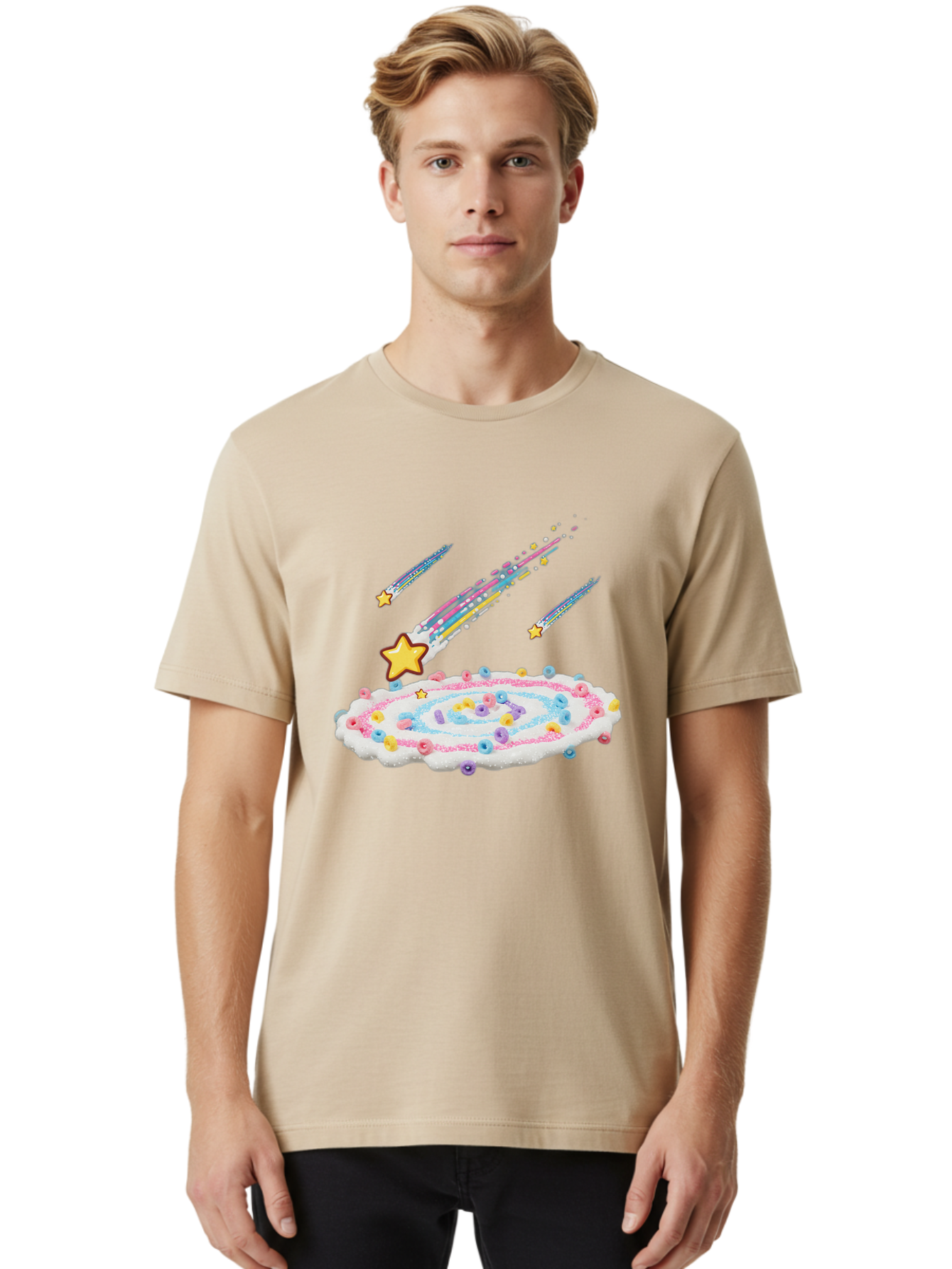 Froot-Loops-Galaxy-Cake Men'S Graphic Tee, 100% Cotton, Comfortable Casual Summer Wear, Machine Washable, Vintage Camera, Old Camera, Antique Camera, Black Camera, Classic Photography, Photography Equipment, Nostalgic Device, Film Camera, Baj473