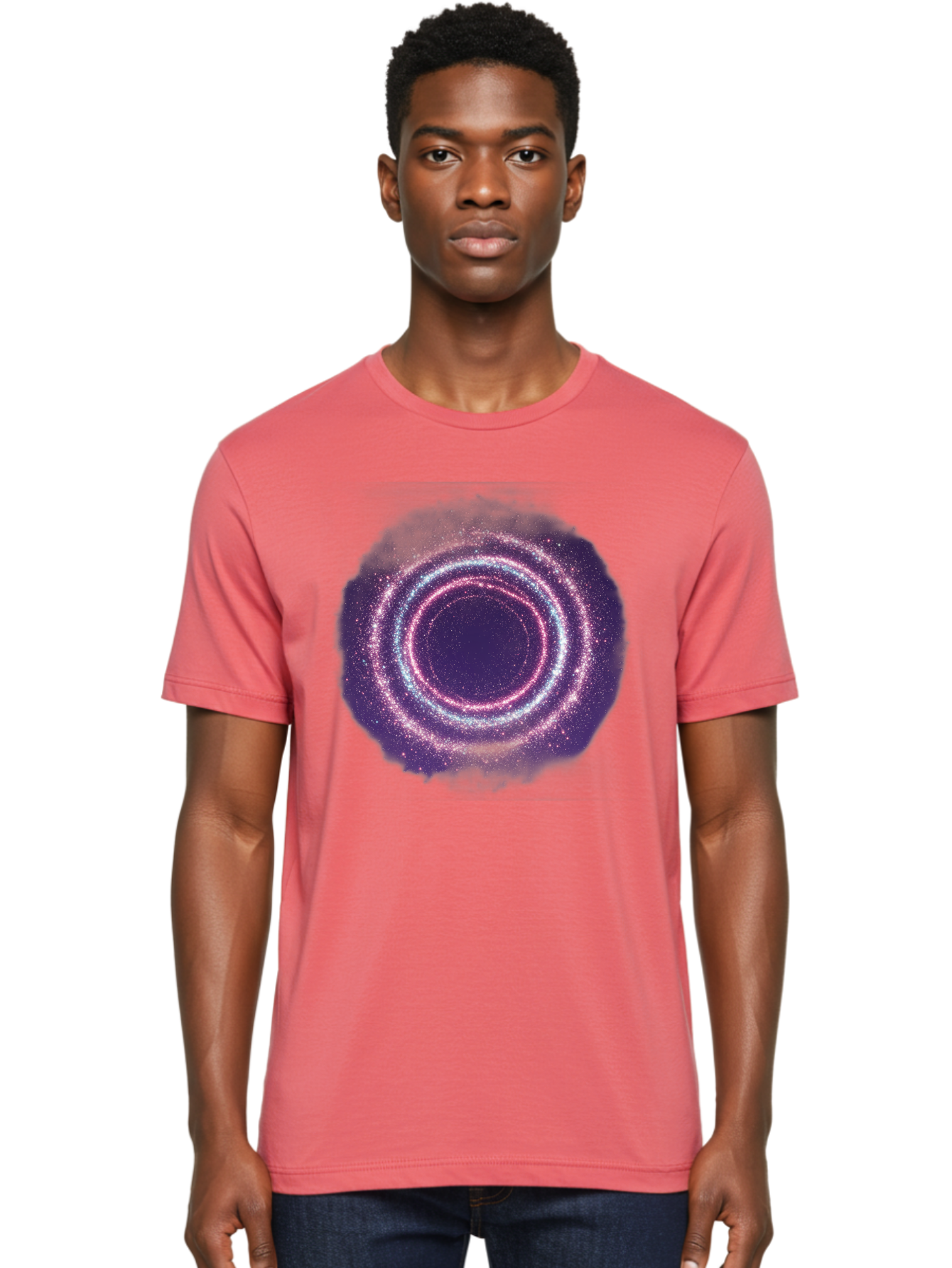 Galaxy-Circle Men'S Graphic Tee, 100% Cotton, Comfortable Casual Summer Wear, Machine Washable, Vintage Camera, Old Camera, Antique Camera, Black Camera, Classic Photography, Photography Equipment, Nostalgic Device, Film Camera, Camera Art Baj475