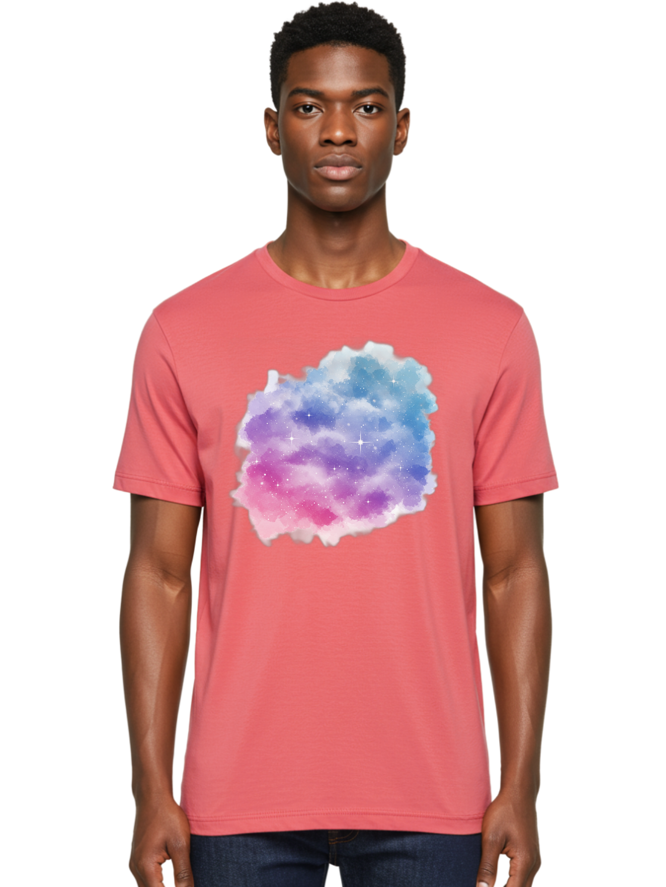 Galaxy-Watercolor Men'S Graphic Tee, 100% Cotton, Comfortable Casual Summer Wear, Machine Washable, Vintage Camera, Old Camera, Antique Camera, Black Camera, Classic Photography, Photography Equipment, Nostalgic Device, Film Camera, Camera Art Baj477