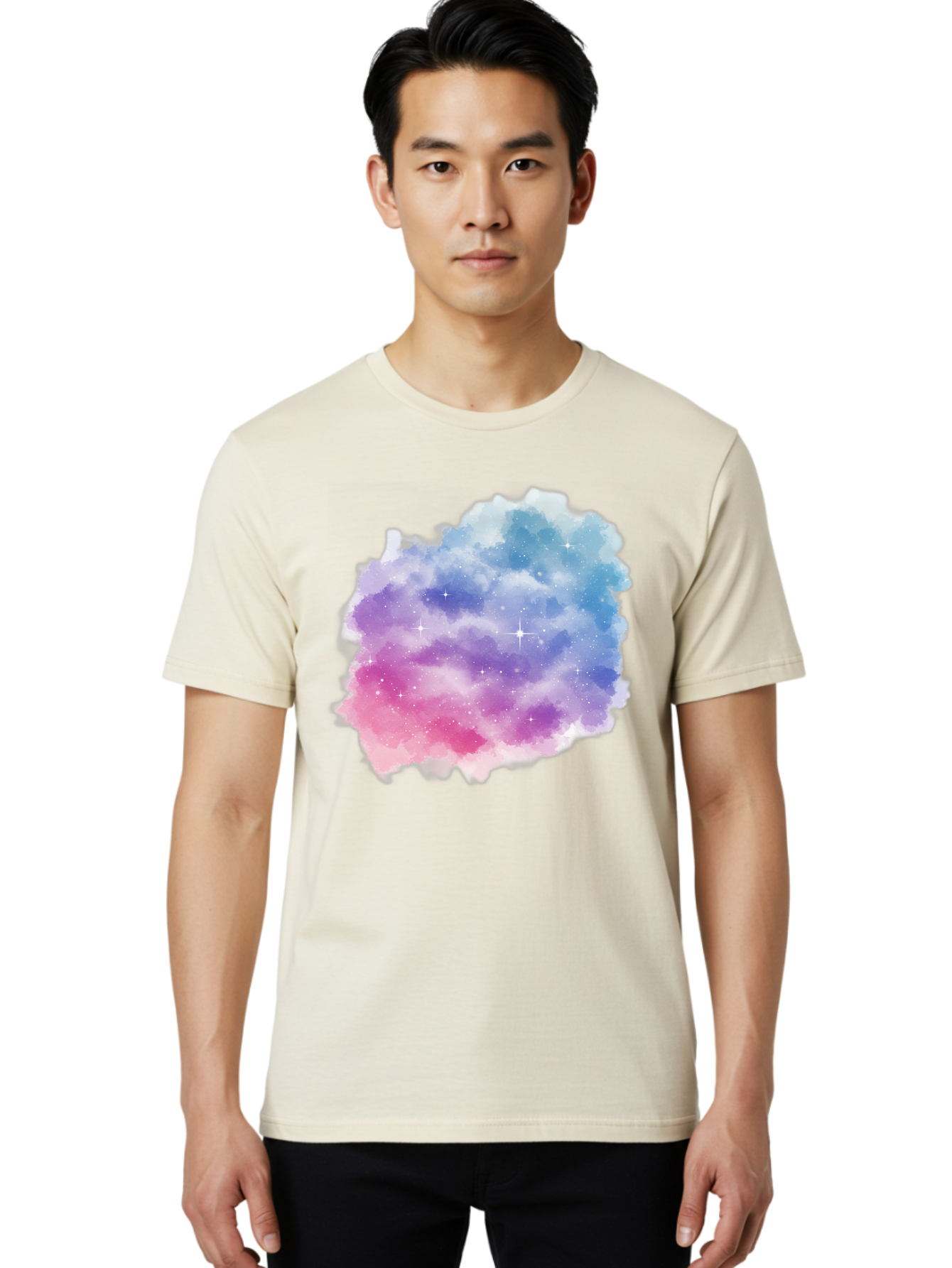 Galaxy-Watercolor Men'S Graphic Tee, 100% Cotton, Comfortable Casual Summer Wear, Machine Washable, Vintage Camera, Old Camera, Antique Camera, Black Camera, Classic Photography, Photography Equipment, Nostalgic Device, Film Camera, Camera Art Baj477