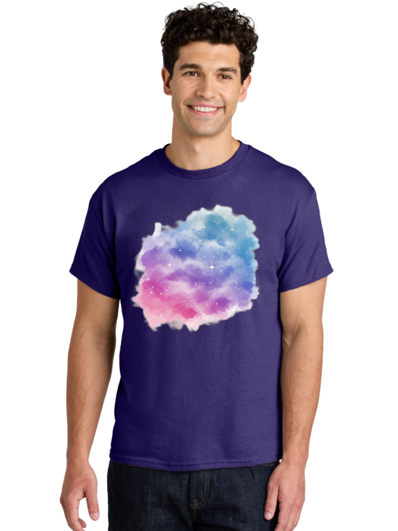 Galaxy-Watercolor Men'S Graphic Tee, 100% Cotton, Comfortable Casual Summer Wear, Machine Washable, Vintage Camera, Old Camera, Antique Camera, Black Camera, Classic Photography, Photography Equipment, Nostalgic Device, Film Camera, Camera Art Baj477