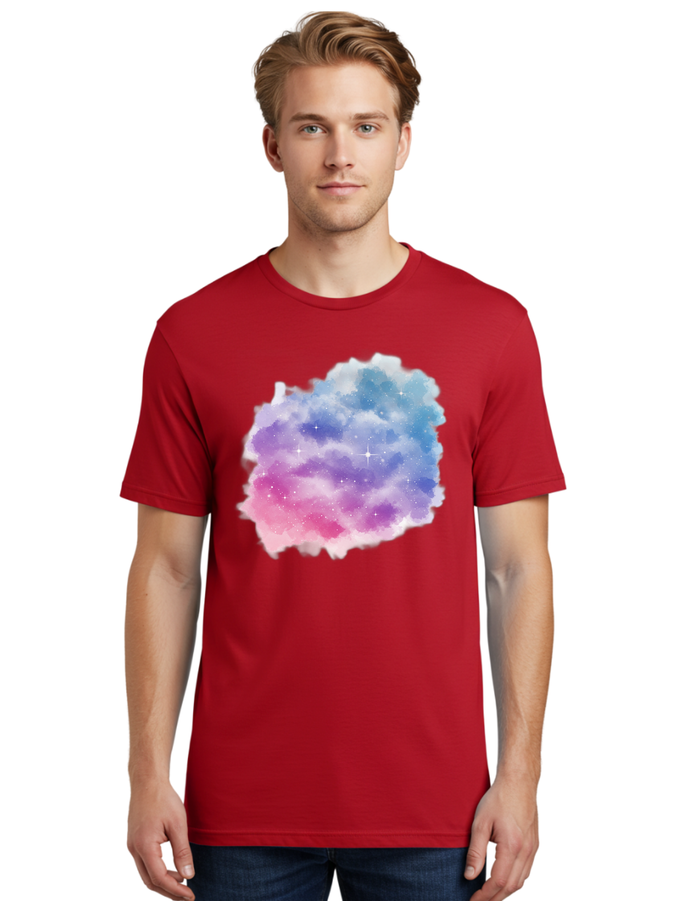 Galaxy-Watercolor Men'S Graphic Tee, 100% Cotton, Comfortable Casual Summer Wear, Machine Washable, Vintage Camera, Old Camera, Antique Camera, Black Camera, Classic Photography, Photography Equipment, Nostalgic Device, Film Camera, Camera Art Baj477