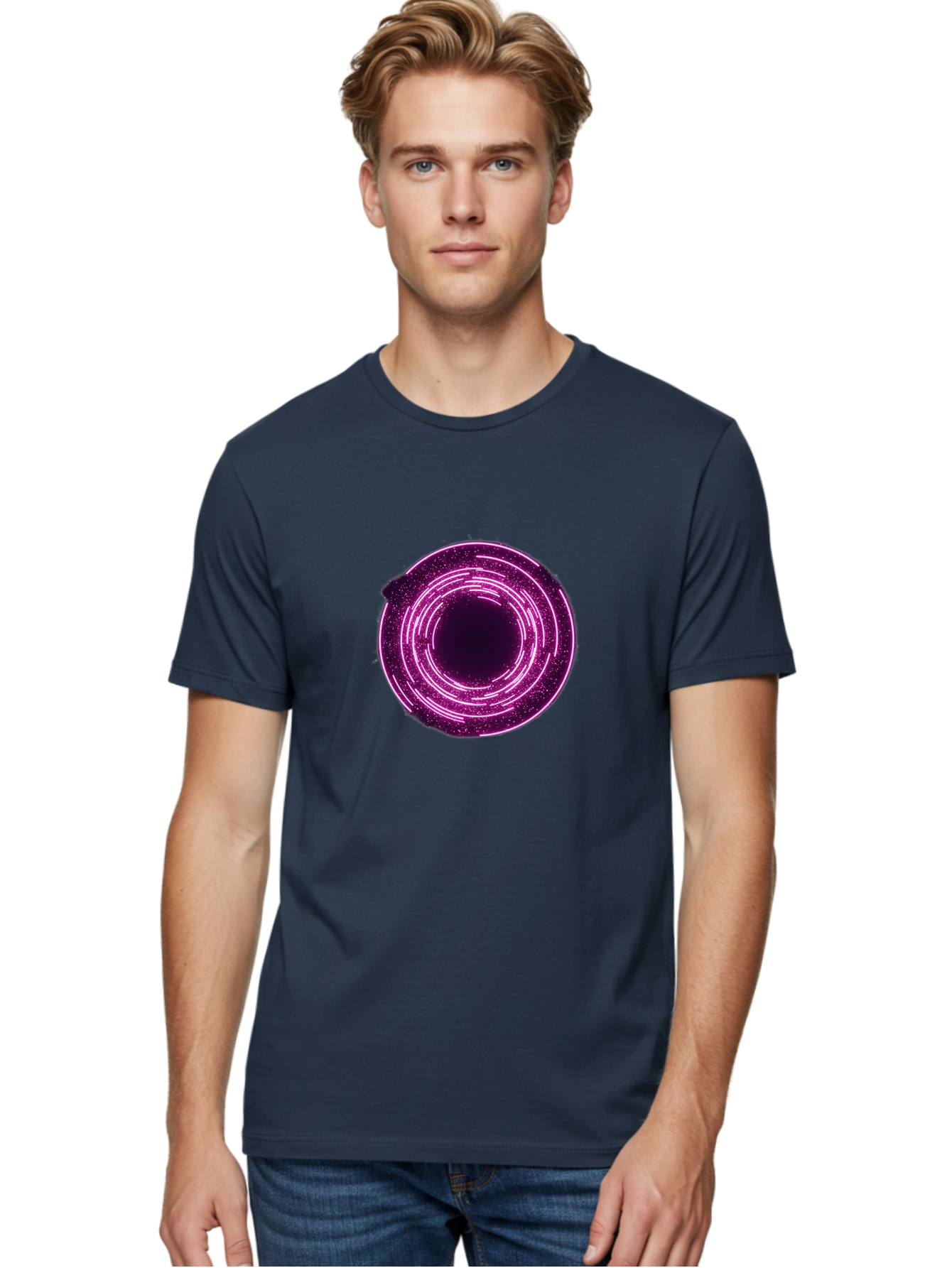 Glowing-Circle Men'S Graphic Tee, 100% Cotton, Comfortable Casual Summer Wear, Machine Washable, Vintage Camera, Old Camera, Antique Camera, Black Camera, Classic Photography, Photography Equipment, Nostalgic Device, Film Camera, Camera Art Baj479