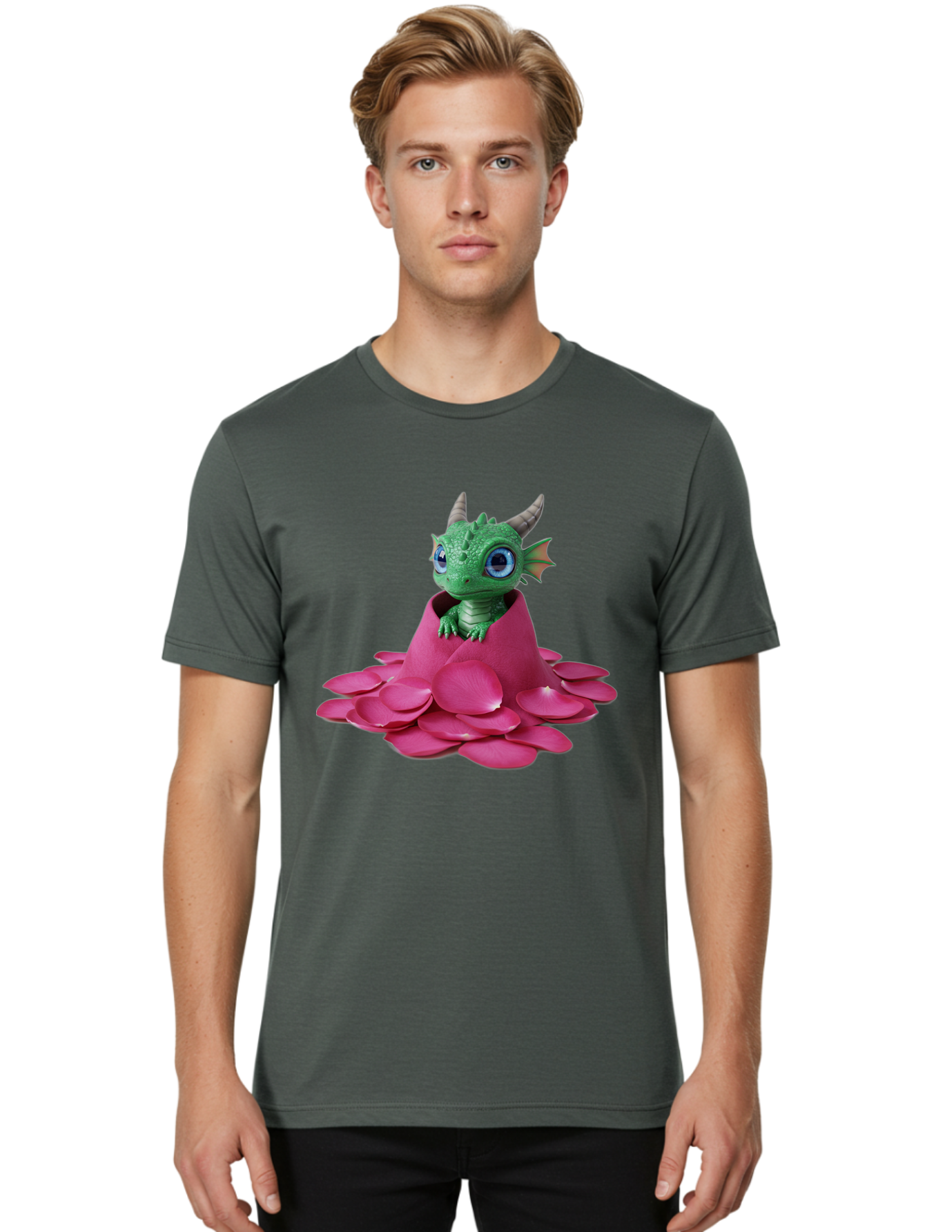 Green-Dragon-Hatching Men'S Graphic Tee, 100% Cotton, Comfortable Casual Summer Wear, Machine Washable, Vintage Camera, Old Camera, Antique Camera, Black Camera, Classic Photography, Photography Equipment, Nostalgic Device, Film Camera, Baj485