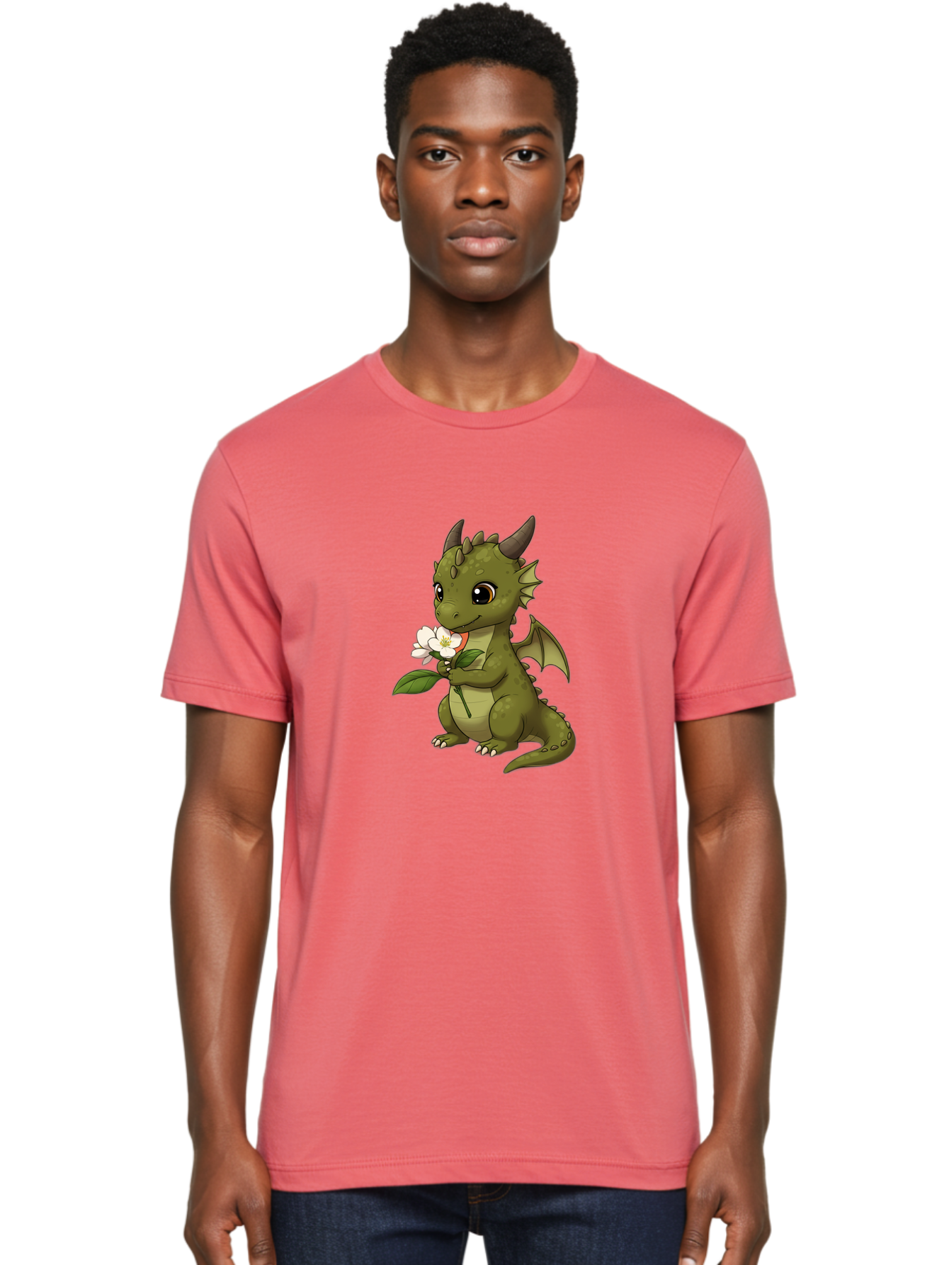 Green-Dragon-With-Flower Men'S Graphic Tee, 100% Cotton, Comfortable Casual Summer Wear, Machine Washable, Vintage Camera, Old Camera, Antique Camera, Black Camera, Classic Photography, Photography Equipment, Nostalgic Device, Film Camera, Baj486