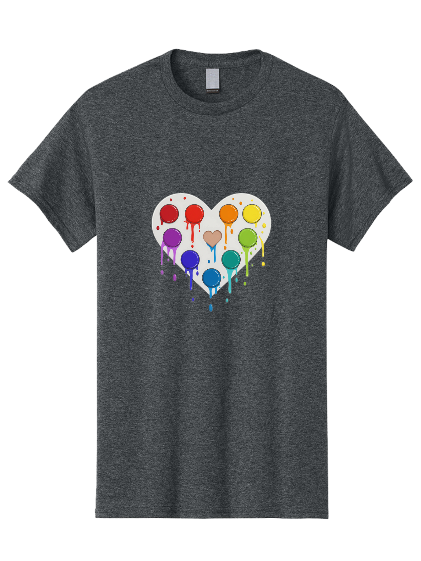 Heart-Paint-Palette Men'S Graphic Tee, 100% Cotton, Comfortable Casual Summer Wear, Machine Washable, Vintage Camera, Old Camera, Antique Camera, Black Camera, Classic Photography, Photography Equipment, Nostalgic Device, Film Camera, Baj490