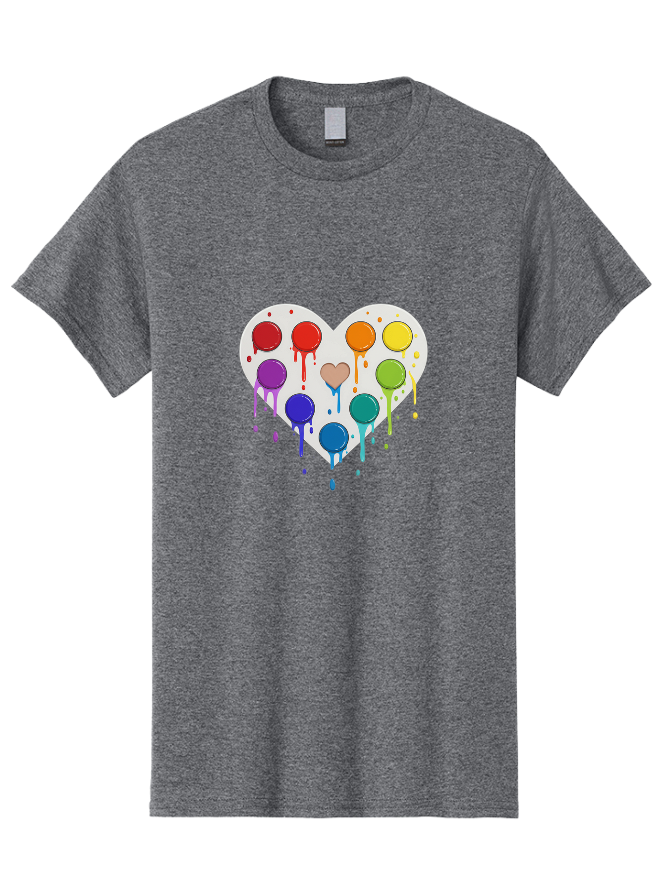 Heart-Paint-Palette Men'S Graphic Tee, 100% Cotton, Comfortable Casual Summer Wear, Machine Washable, Vintage Camera, Old Camera, Antique Camera, Black Camera, Classic Photography, Photography Equipment, Nostalgic Device, Film Camera, Baj490