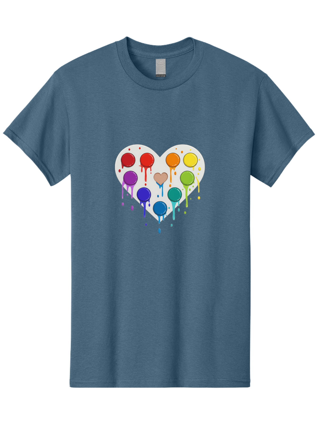 Heart-Paint-Palette Men'S Graphic Tee, 100% Cotton, Comfortable Casual Summer Wear, Machine Washable, Vintage Camera, Old Camera, Antique Camera, Black Camera, Classic Photography, Photography Equipment, Nostalgic Device, Film Camera, Baj490