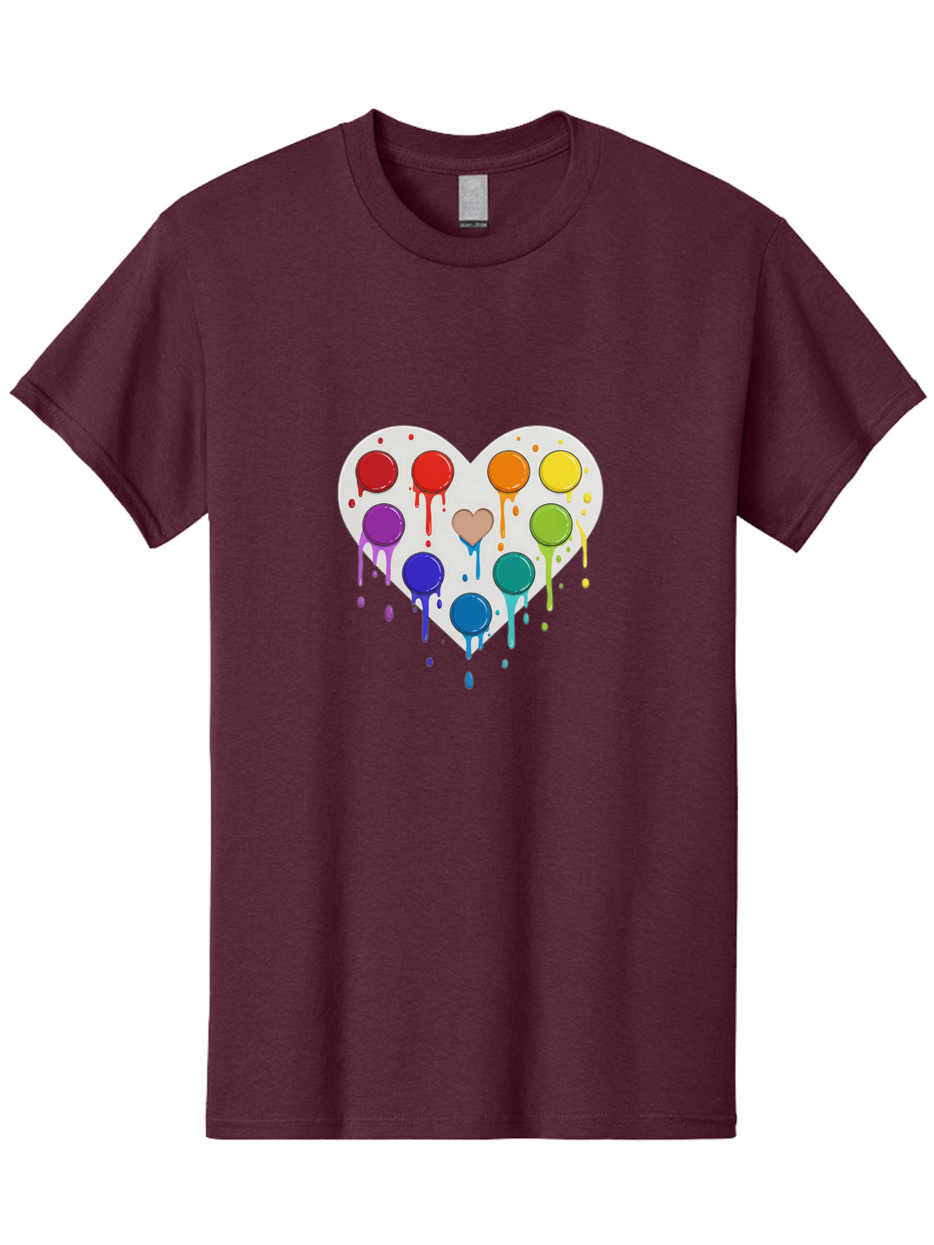 Heart-Paint-Palette Men'S Graphic Tee, 100% Cotton, Comfortable Casual Summer Wear, Machine Washable, Vintage Camera, Old Camera, Antique Camera, Black Camera, Classic Photography, Photography Equipment, Nostalgic Device, Film Camera, Baj490