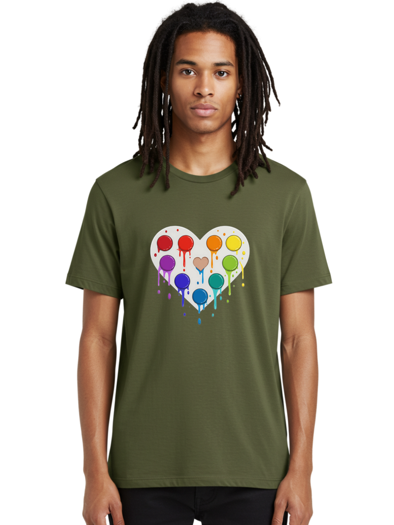 Heart-Paint-Palette Men'S Graphic Tee, 100% Cotton, Comfortable Casual Summer Wear, Machine Washable, Vintage Camera, Old Camera, Antique Camera, Black Camera, Classic Photography, Photography Equipment, Nostalgic Device, Film Camera, Baj490