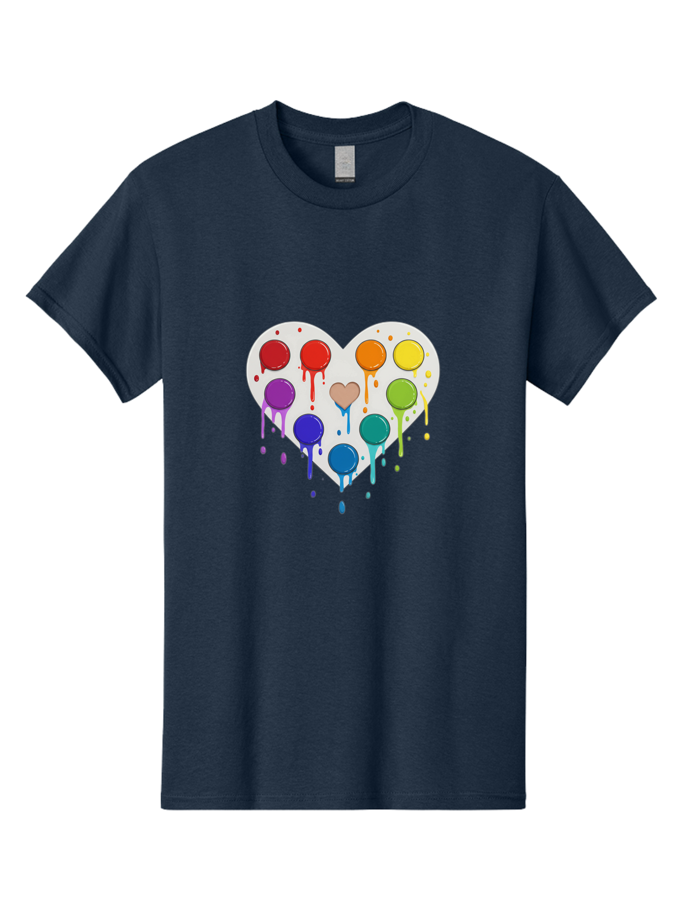 Heart-Paint-Palette Men'S Graphic Tee, 100% Cotton, Comfortable Casual Summer Wear, Machine Washable, Vintage Camera, Old Camera, Antique Camera, Black Camera, Classic Photography, Photography Equipment, Nostalgic Device, Film Camera, Baj490