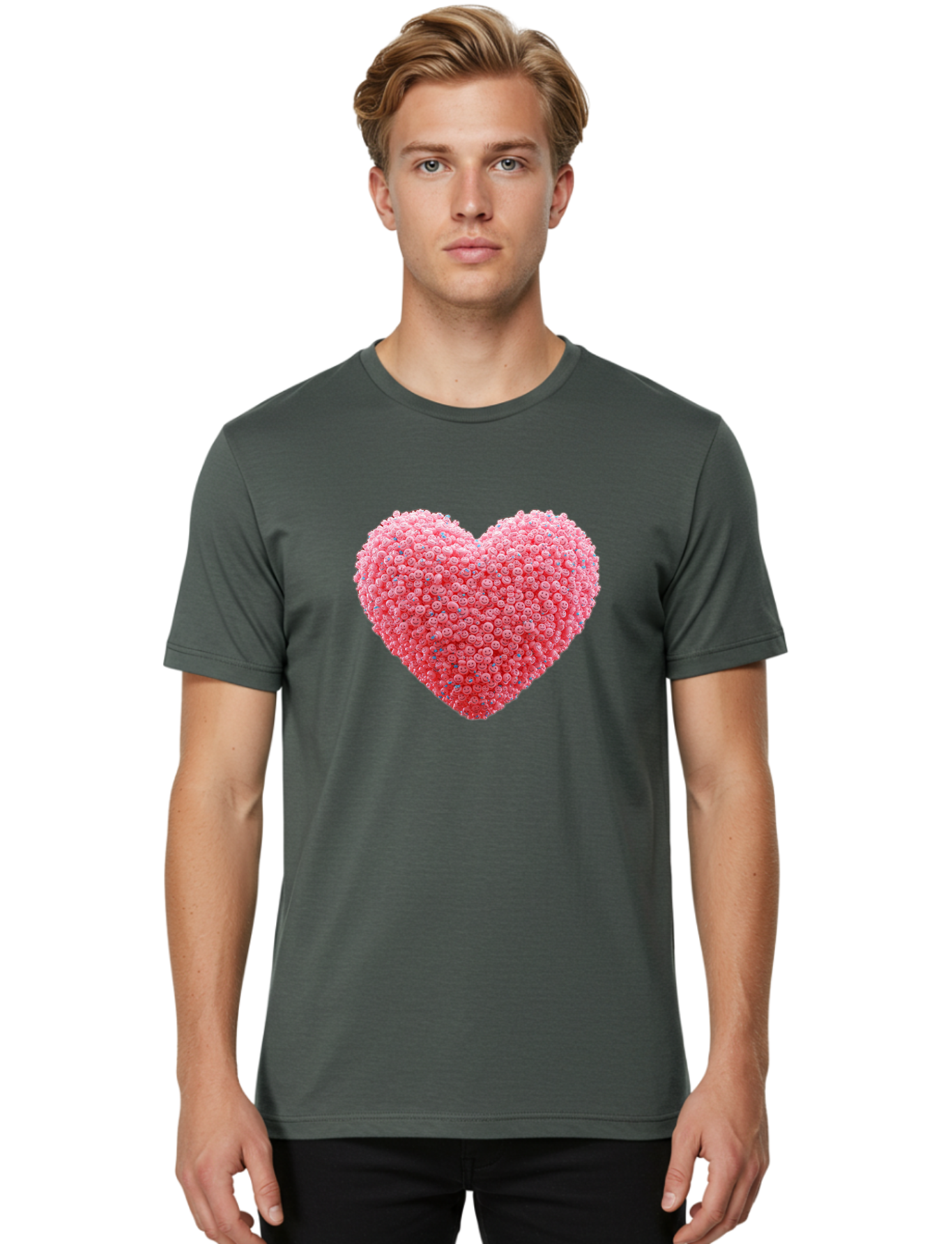 Heart-Shaped-Flowers Men'S Graphic Tee, 100% Cotton, Comfortable Casual Summer Wear, Machine Washable, Vintage Camera, Old Camera, Antique Camera, Black Camera, Classic Photography, Photography Equipment, Nostalgic Device, Film Camera, Baj491