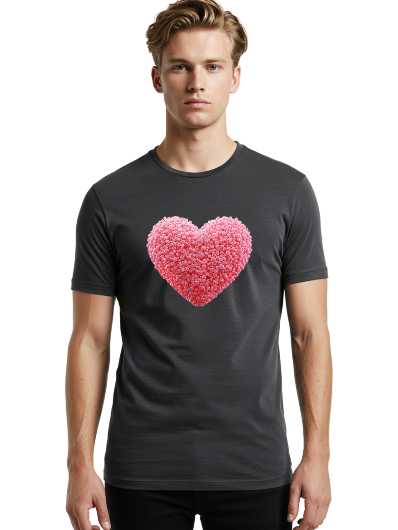 Heart-Shaped-Flowers Men'S Graphic Tee, 100% Cotton, Comfortable Casual Summer Wear, Machine Washable, Vintage Camera, Old Camera, Antique Camera, Black Camera, Classic Photography, Photography Equipment, Nostalgic Device, Film Camera, Baj491