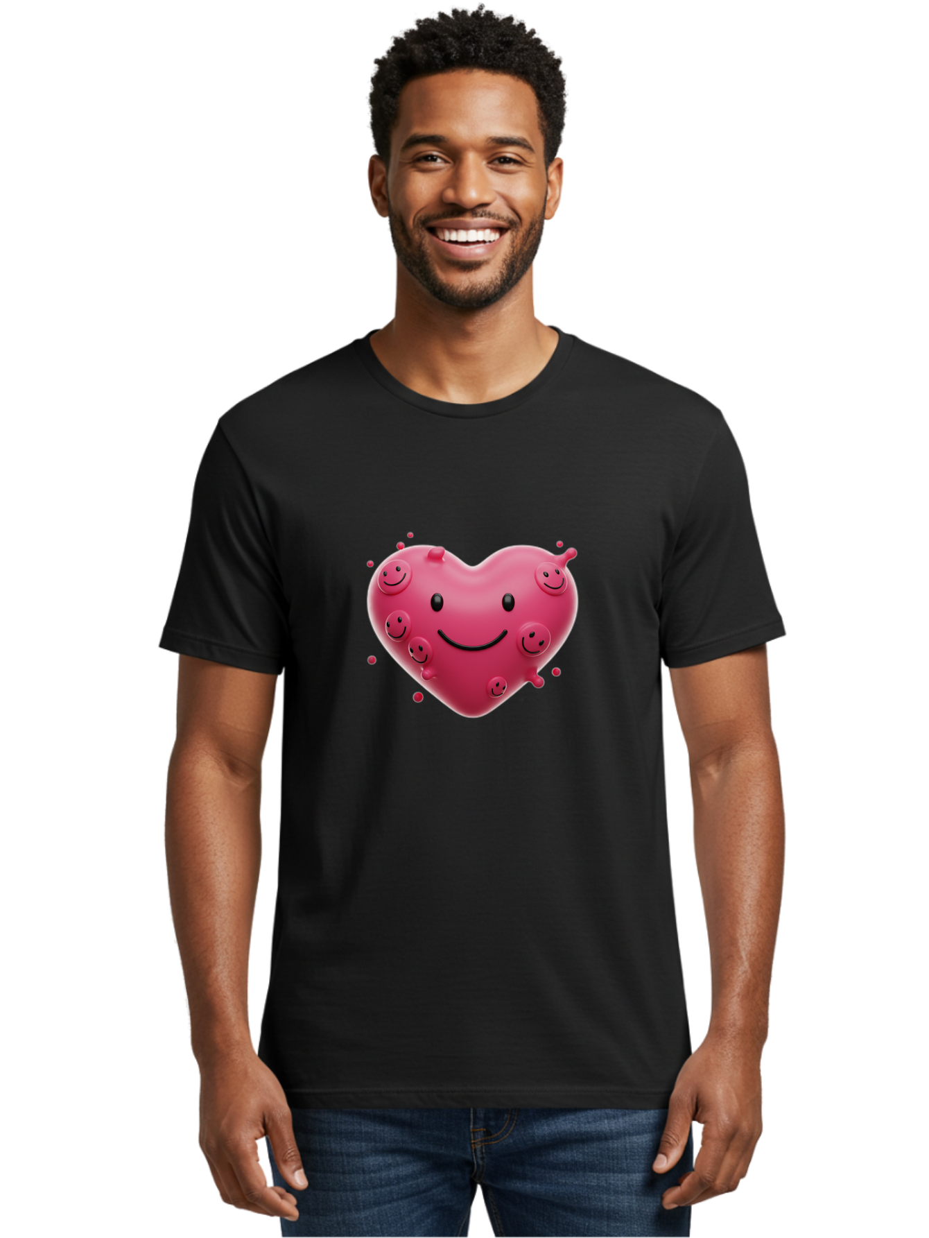 Heart-Smiley-Face Men'S Graphic Tee, 100% Cotton, Comfortable Casual Summer Wear, Machine Washable, Vintage Camera, Old Camera, Antique Camera, Black Camera, Classic Photography, Photography Equipment, Nostalgic Device, Film Camera, Camera Art Baj492