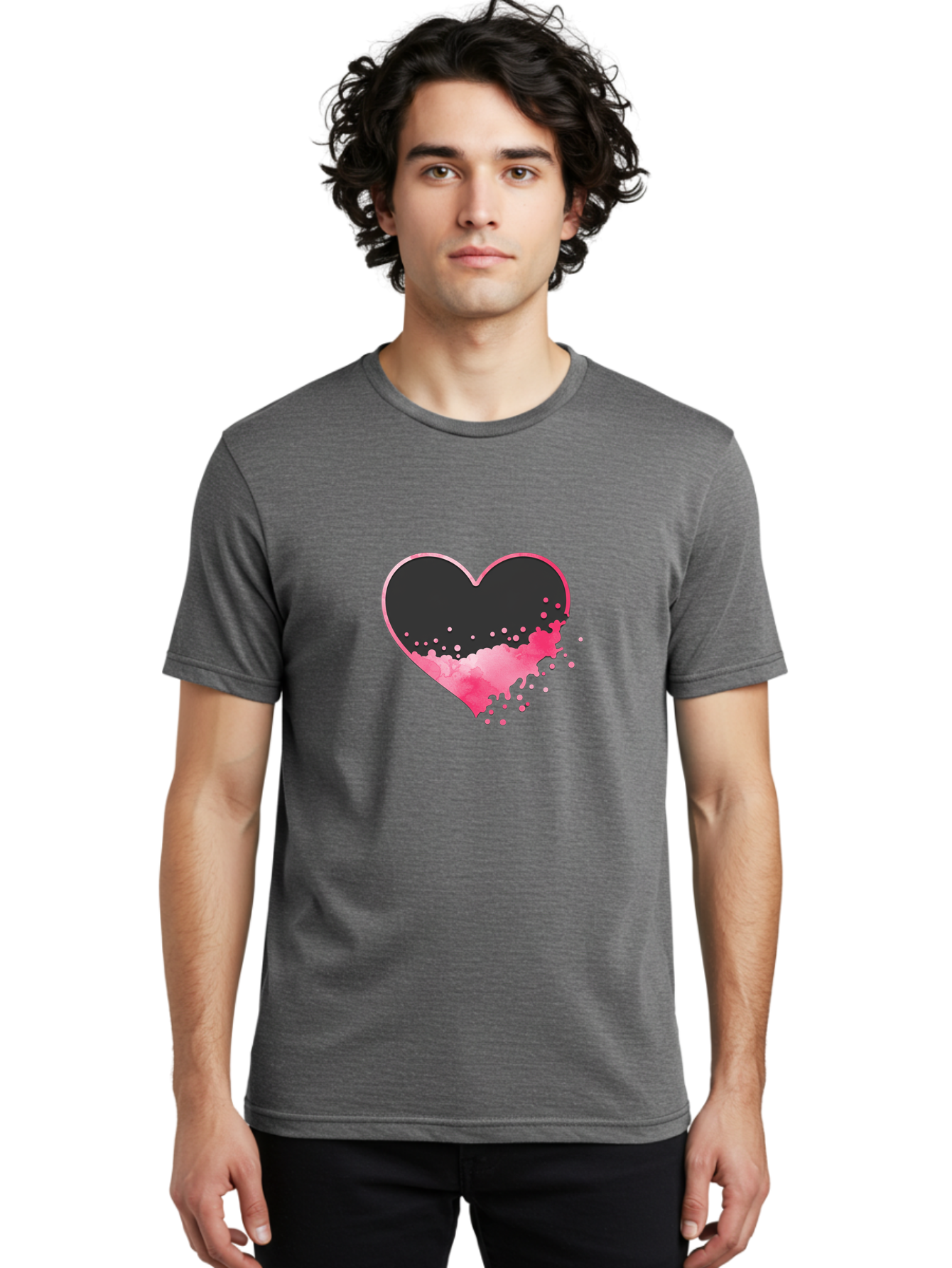 Heart-Splatter Men'S Graphic Tee, 100% Cotton, Comfortable Casual Summer Wear, Machine Washable, Vintage Camera, Old Camera, Antique Camera, Black Camera, Classic Photography, Photography Equipment, Nostalgic Device, Film Camera, Camera Art Baj493