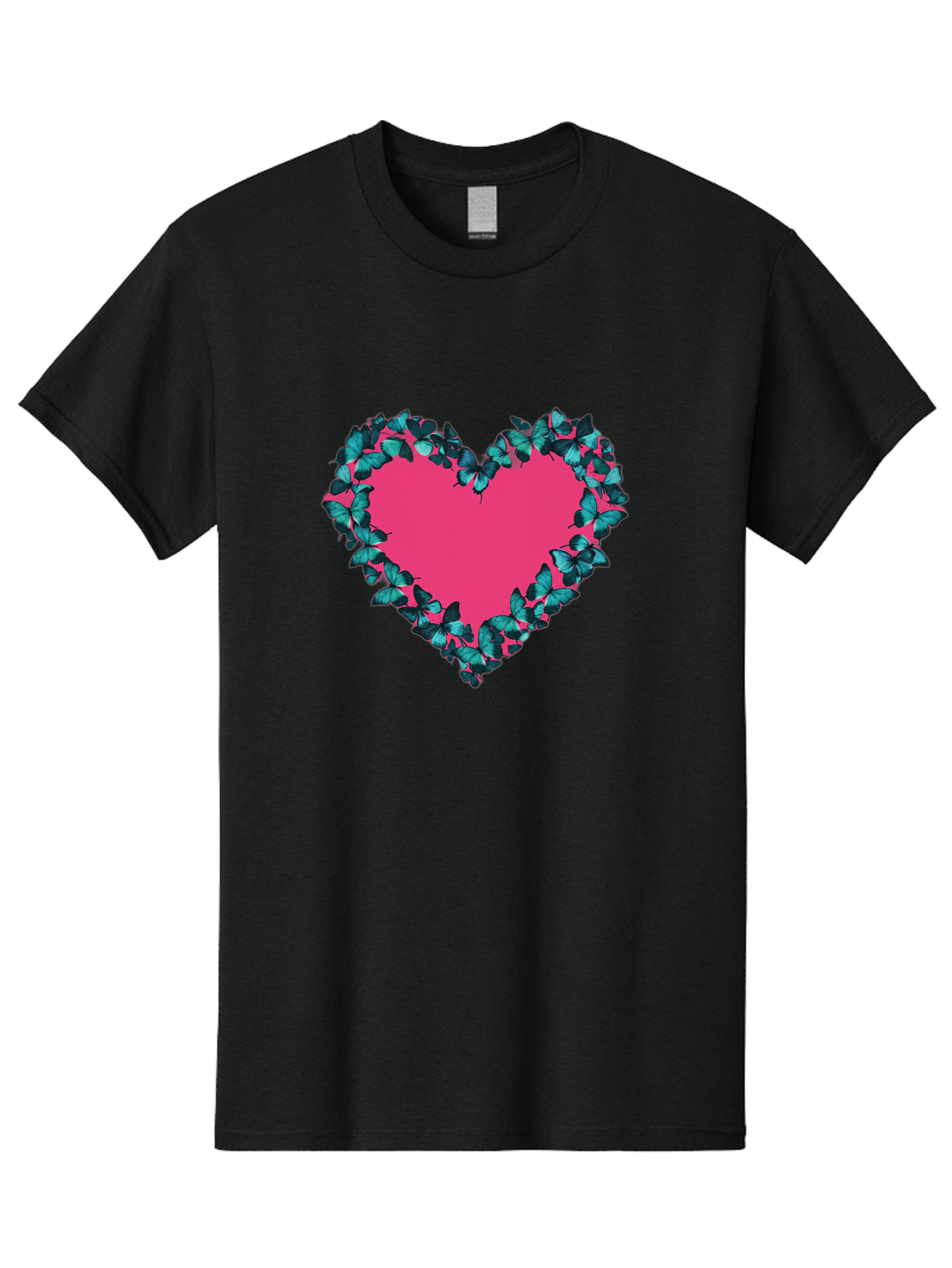 Heart-Surrounded-By-Butterflies Men'S Graphic Tee, 100% Cotton, Comfortable Casual Summer Wear, Machine Washable, Vintage Camera, Old Camera, Antique Camera, Black Camera, Classic Photography, Photography Equipment, Nostalgic Device, Baj494