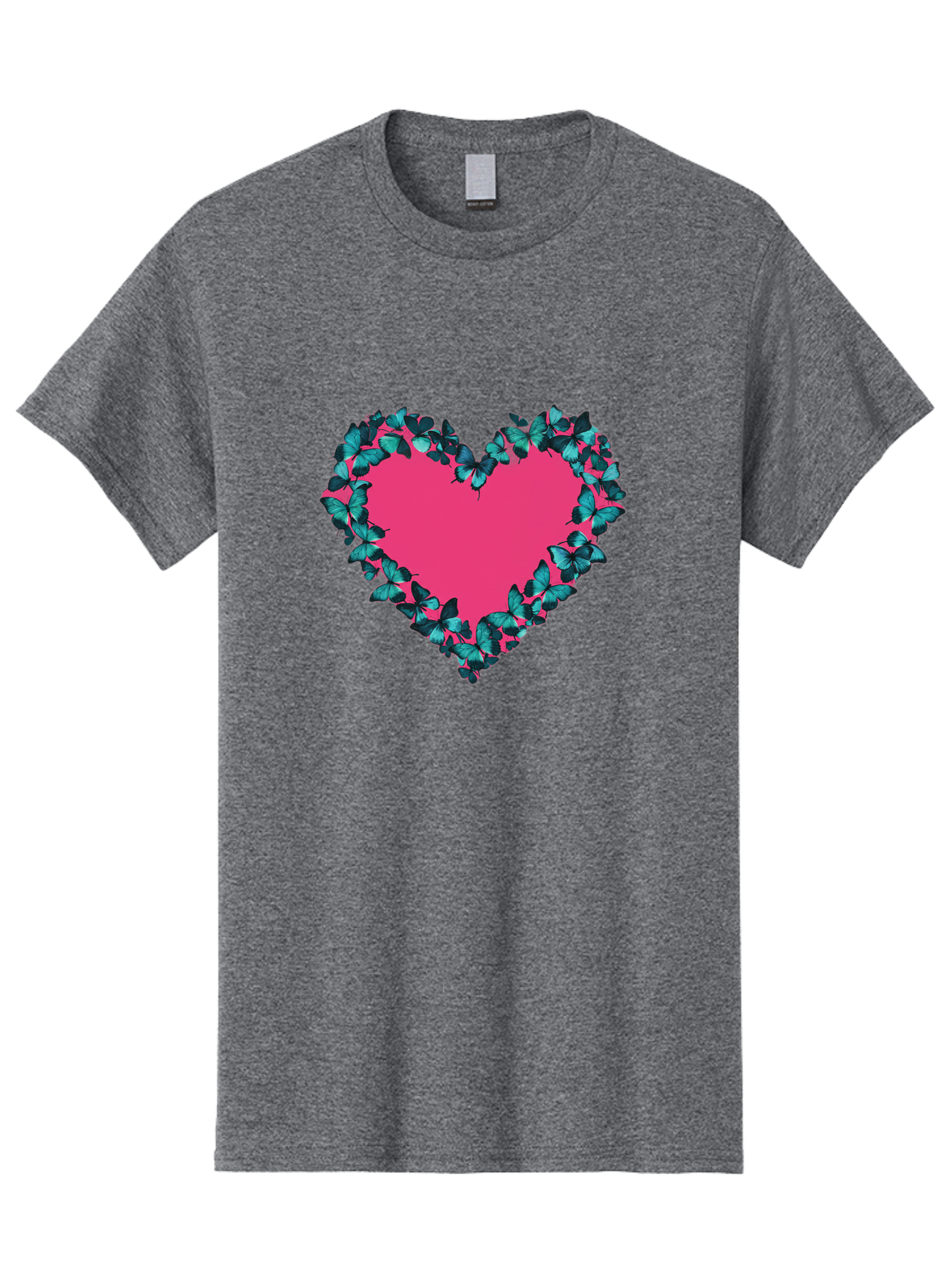 Heart-Surrounded-By-Butterflies Men'S Graphic Tee, 100% Cotton, Comfortable Casual Summer Wear, Machine Washable, Vintage Camera, Old Camera, Antique Camera, Black Camera, Classic Photography, Photography Equipment, Nostalgic Device, Baj494