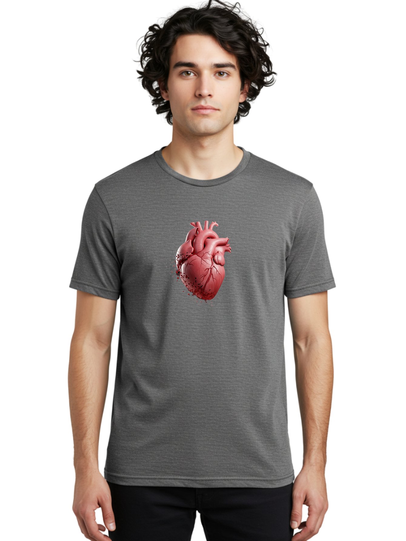 Human-Heart-1 Men'S Graphic Tee, 100% Cotton, Comfortable Casual Summer Wear, Machine Washable, Vintage Camera, Old Camera, Antique Camera, Black Camera, Classic Photography, Photography Equipment, Nostalgic Device, Film Camera, Camera Art Baj497