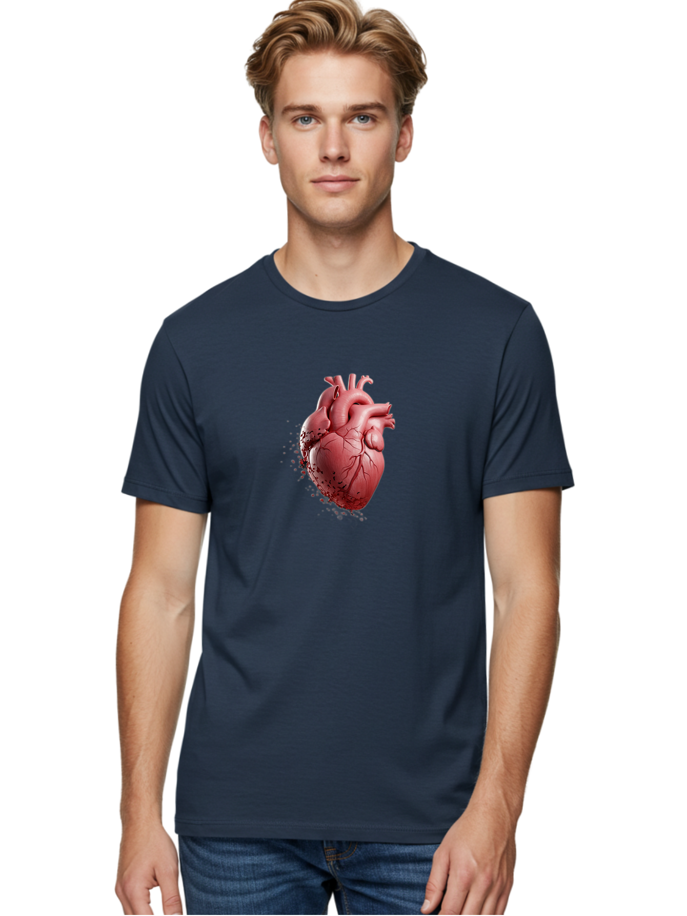 Human-Heart-1 Men'S Graphic Tee, 100% Cotton, Comfortable Casual Summer Wear, Machine Washable, Vintage Camera, Old Camera, Antique Camera, Black Camera, Classic Photography, Photography Equipment, Nostalgic Device, Film Camera, Camera Art Baj497
