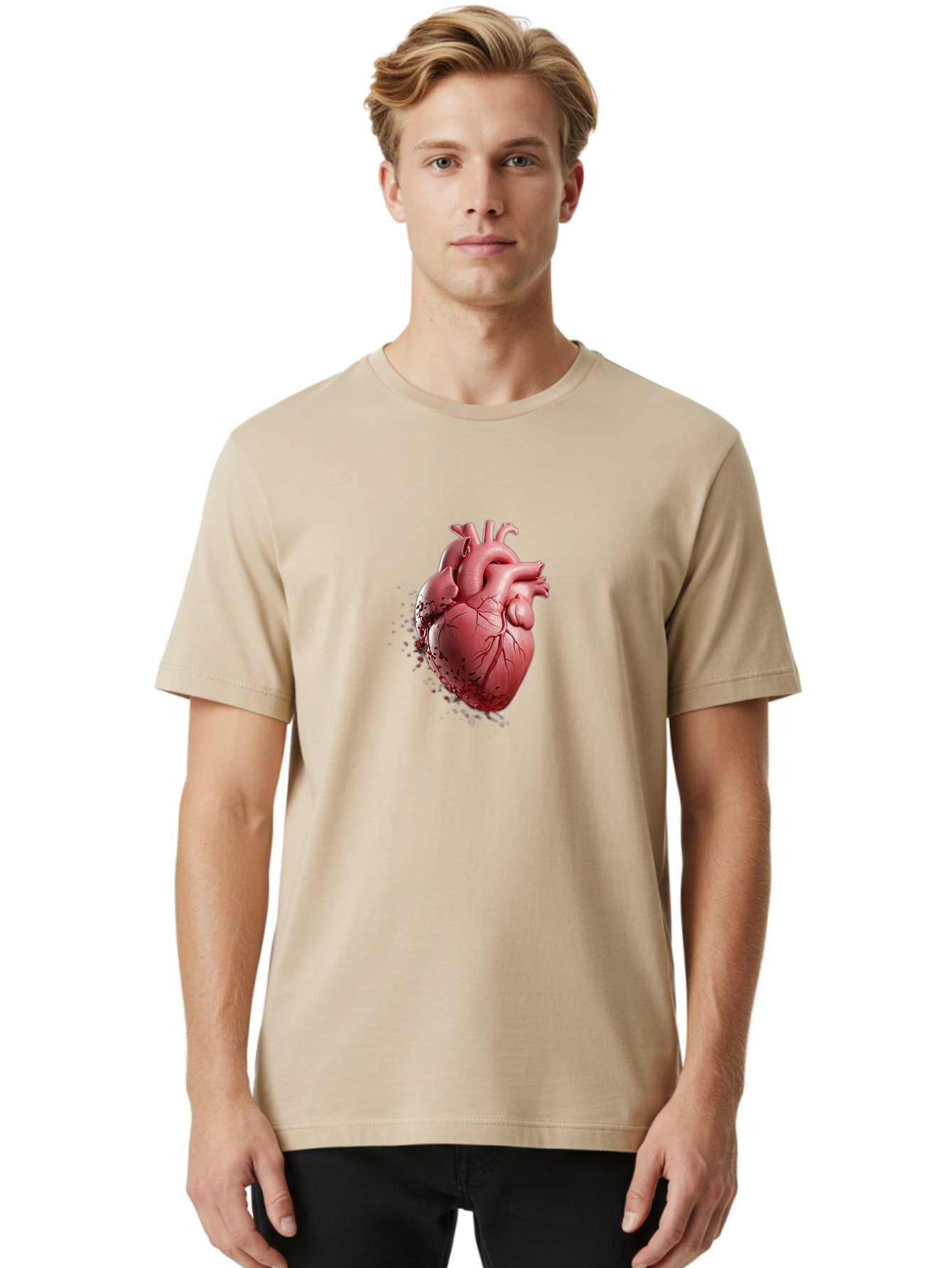 Human-Heart-1 Men'S Graphic Tee, 100% Cotton, Comfortable Casual Summer Wear, Machine Washable, Vintage Camera, Old Camera, Antique Camera, Black Camera, Classic Photography, Photography Equipment, Nostalgic Device, Film Camera, Camera Art Baj497