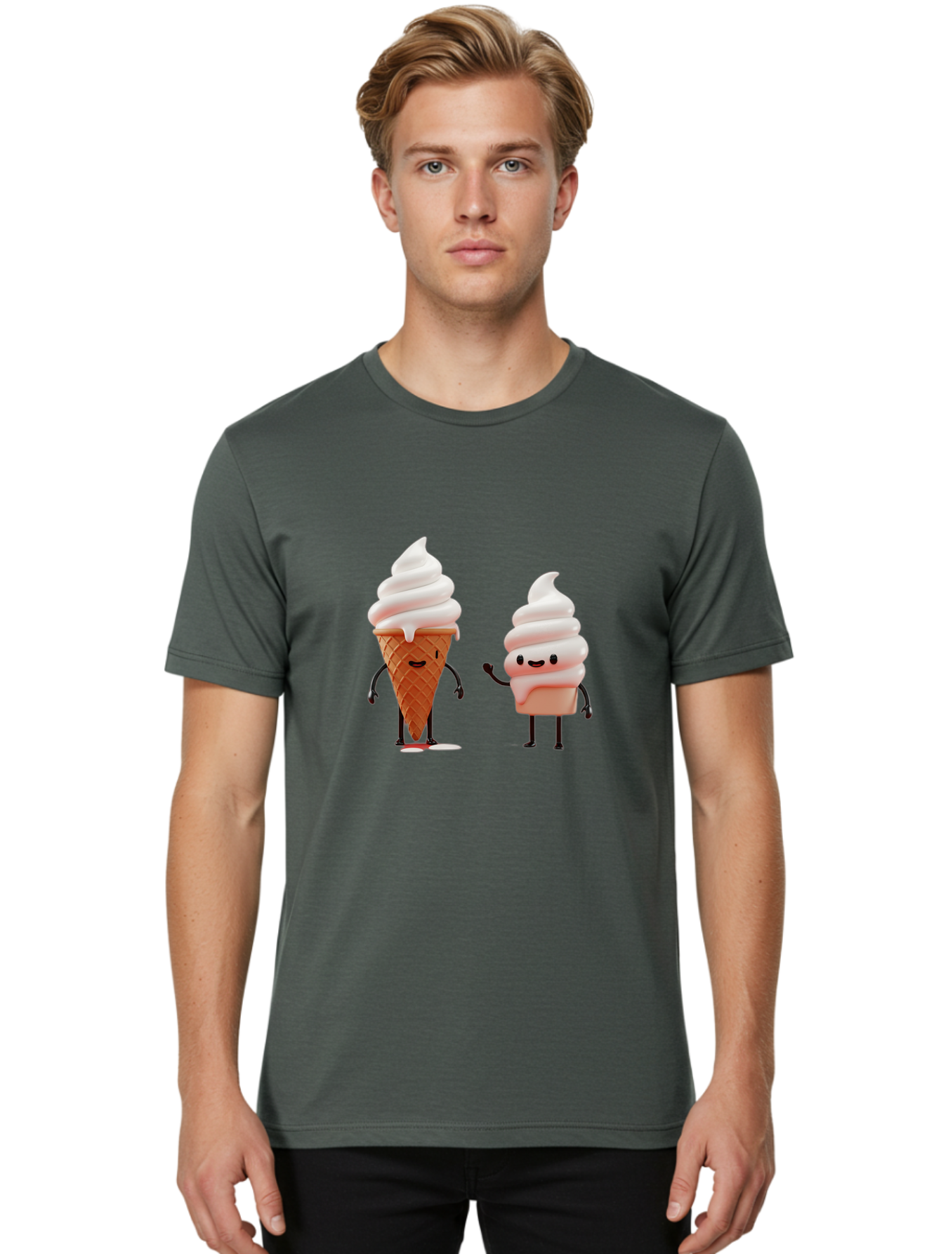 Ice-Cream-Characters Men'S Graphic Tee, 100% Cotton, Comfortable Casual Summer Wear, Machine Washable, Vintage Camera, Old Camera, Antique Camera, Black Camera, Classic Photography, Photography Equipment, Nostalgic Device, Film Camera, Baj499