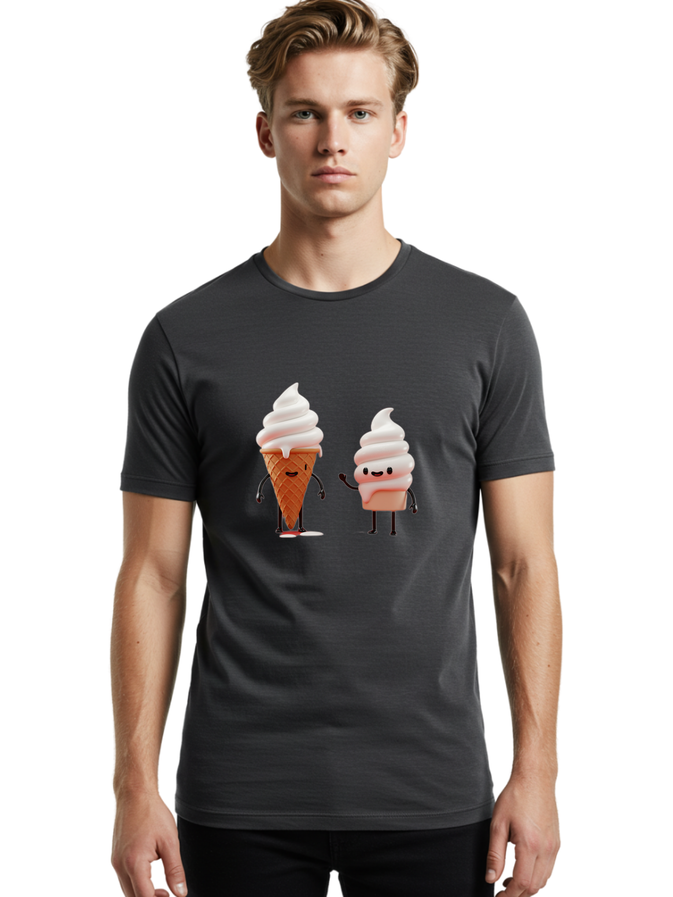Ice-Cream-Characters Men'S Graphic Tee, 100% Cotton, Comfortable Casual Summer Wear, Machine Washable, Vintage Camera, Old Camera, Antique Camera, Black Camera, Classic Photography, Photography Equipment, Nostalgic Device, Film Camera, Baj499