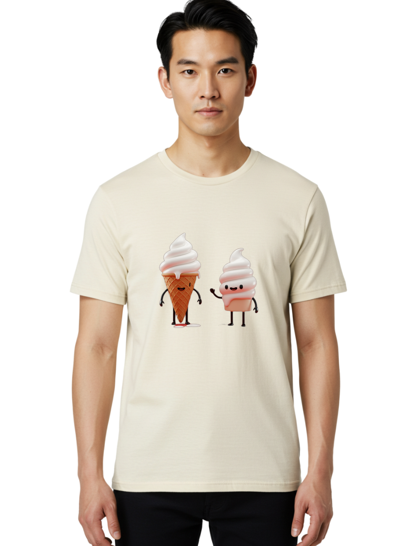 Ice-Cream-Characters Men'S Graphic Tee, 100% Cotton, Comfortable Casual Summer Wear, Machine Washable, Vintage Camera, Old Camera, Antique Camera, Black Camera, Classic Photography, Photography Equipment, Nostalgic Device, Film Camera, Baj499